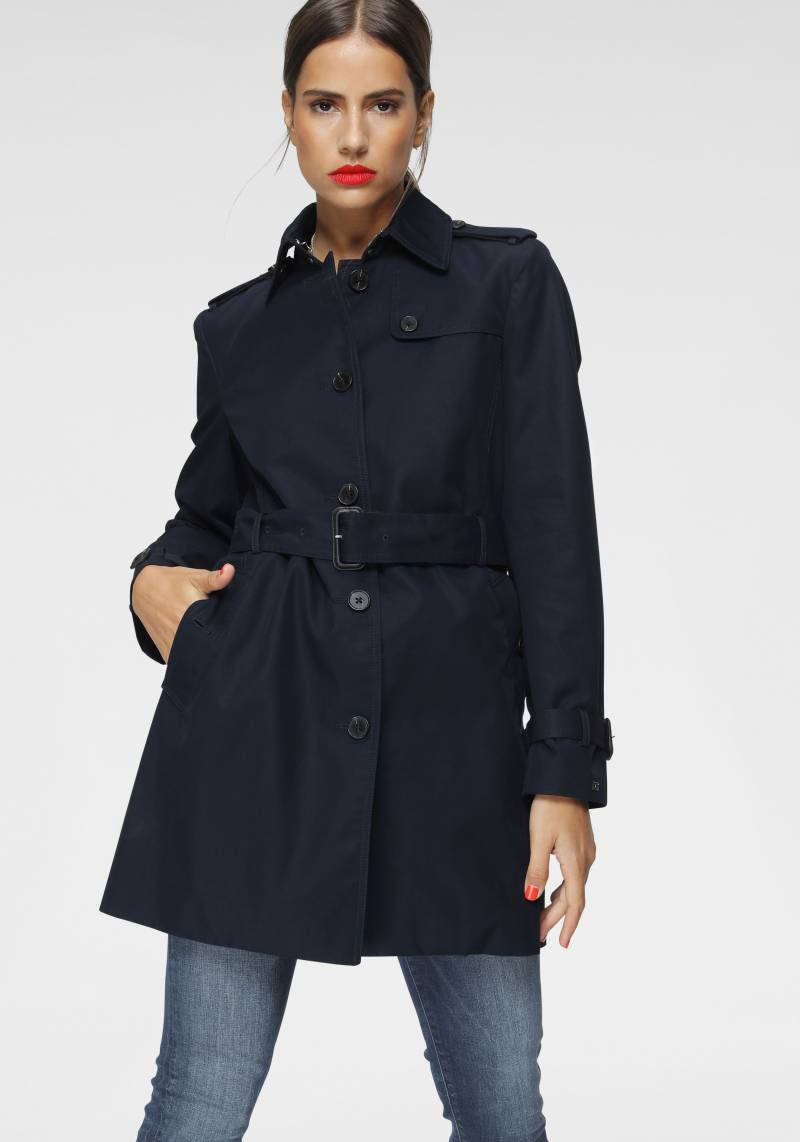 Tommy Hilfiger Langjacke »HERITAGE SINGLE BREASTED TRENCH«, mti den typischen Trenchdetails & Tommy Streifen als Gürtelschlaufe von TOMMY HILFIGER