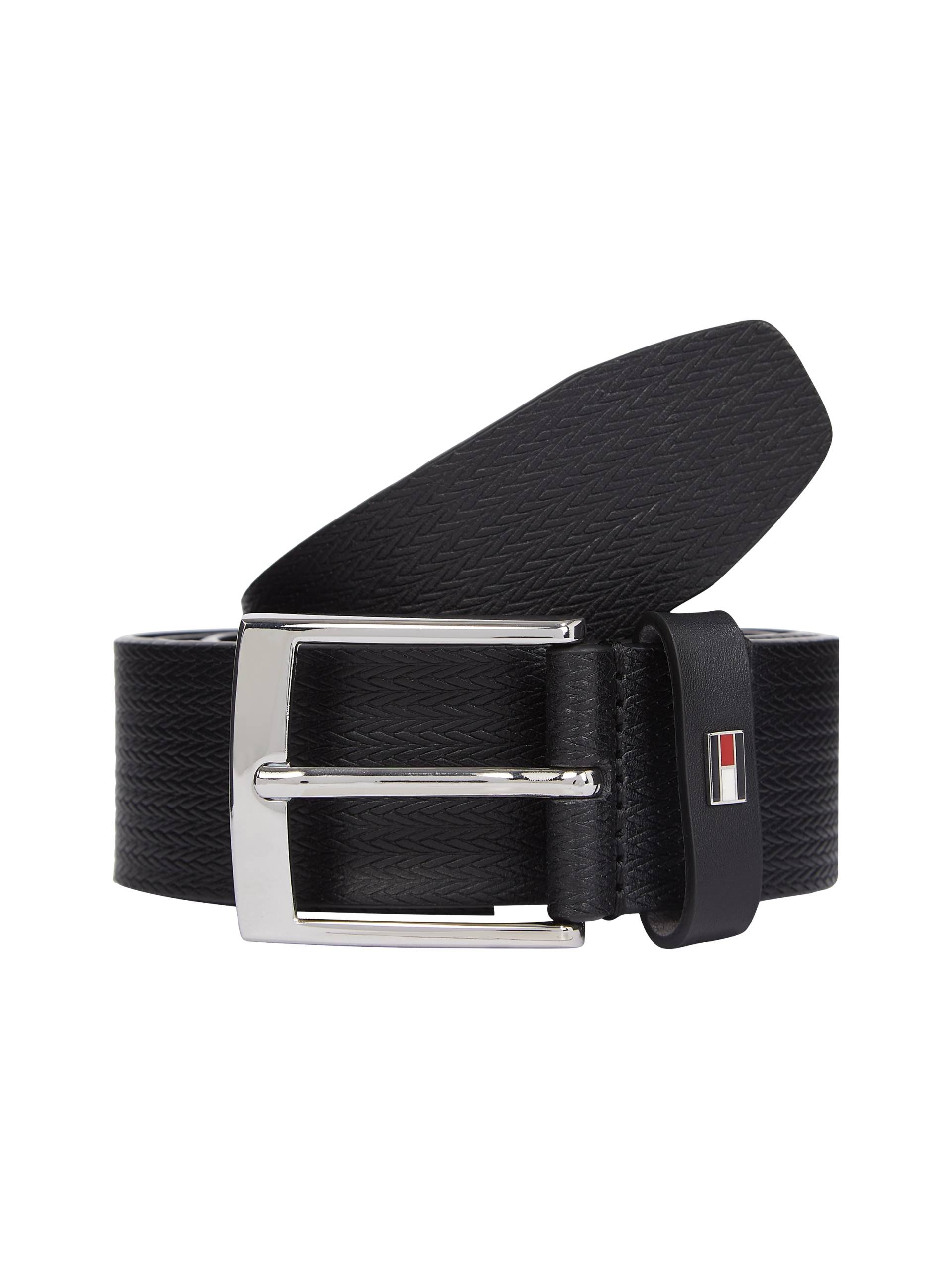 Tommy Hilfiger Ledergürtel »ADAN HERRINGBONE 3.5«, Einfachdornschliesse, Metallpatch Tommy Hilfiger Ledergürtel »ADAN HERRINGBONE 3.5«, Einfachdornschliesse, Metallpatch von TOMMY HILFIGER