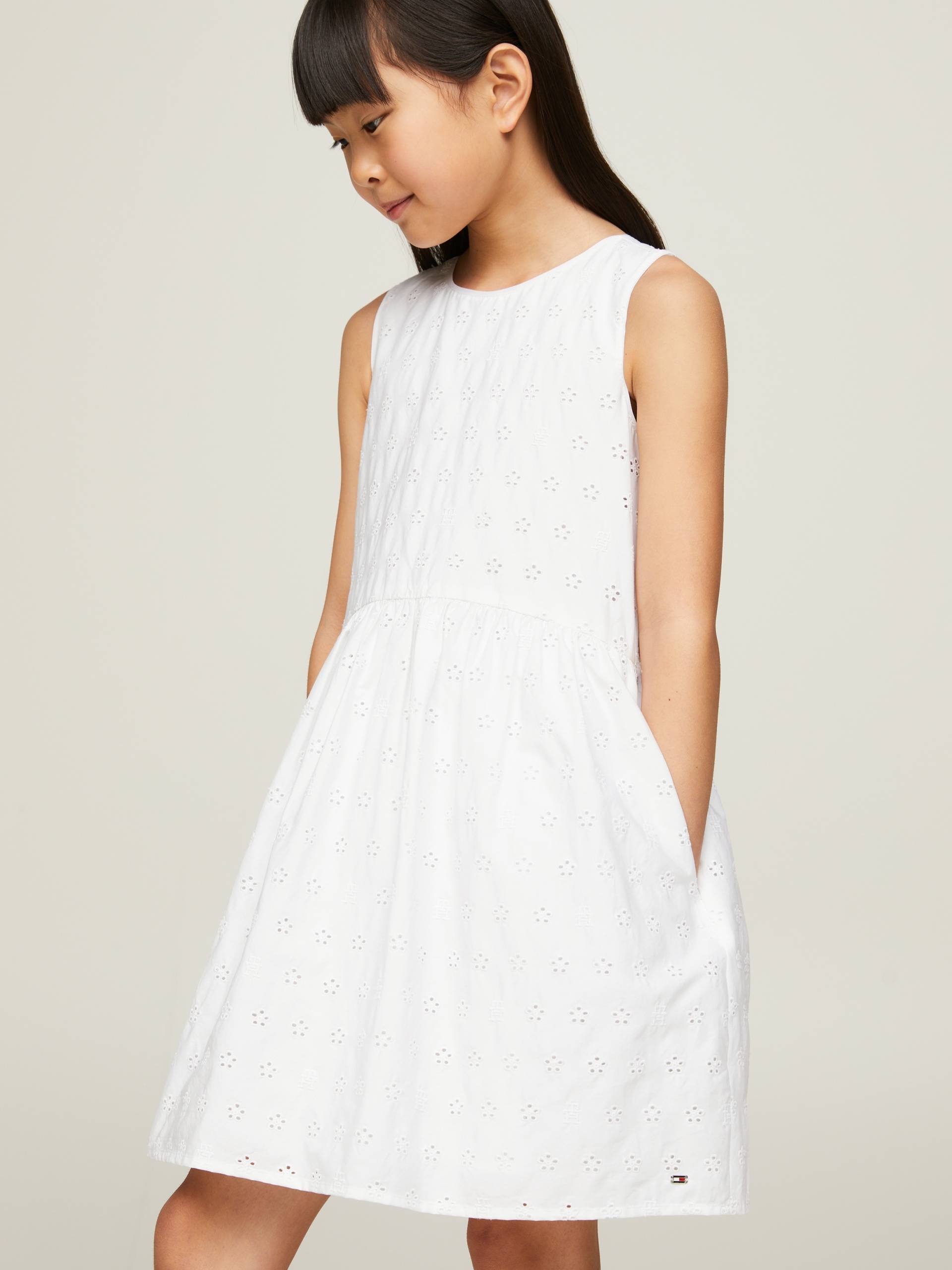 Tommy Hilfiger Minikleid »BRODERIE ANGLAISE MONOGRAM DRESS«, Kinder bis 16 Jahre von TOMMY HILFIGER