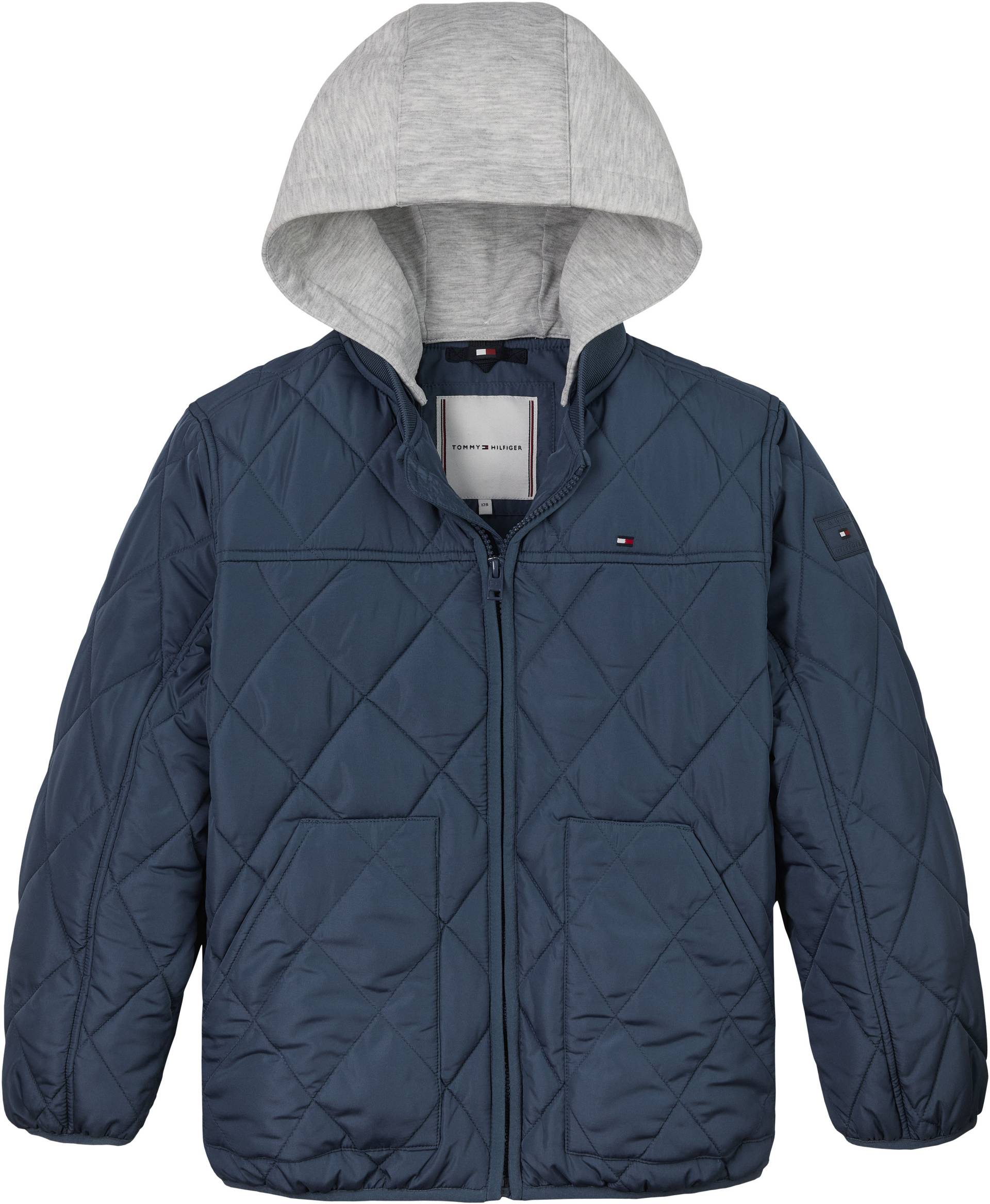 Tommy Hilfiger Outdoorjacke »LIGHT PADDED QUILTED JACKET«, mit Kapuze, Babys bis 2 Jahre mit Logostickerei von TOMMY HILFIGER