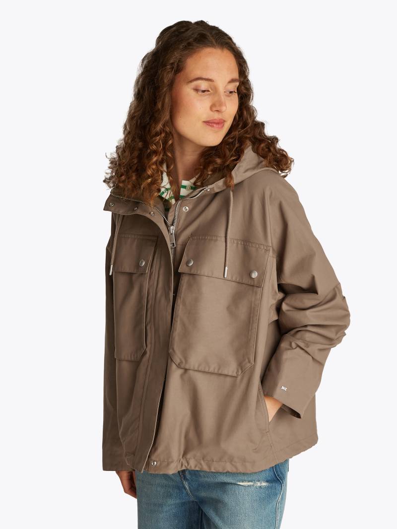 Tommy Hilfiger Parka »COTTON NYLON SHORT PARKA«, mit Kapuze, im lässigen Look von TOMMY HILFIGER