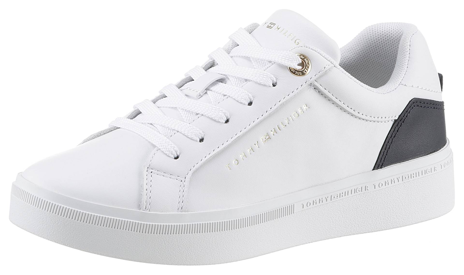 Tommy Hilfiger Plateausneaker »ELEVATED ESSENTIAL COURT SNEAKER«, mit Kontrastbesatz an der Ferse, Freizeitschuh, Halbschuh, Schnürschuh von TOMMY HILFIGER