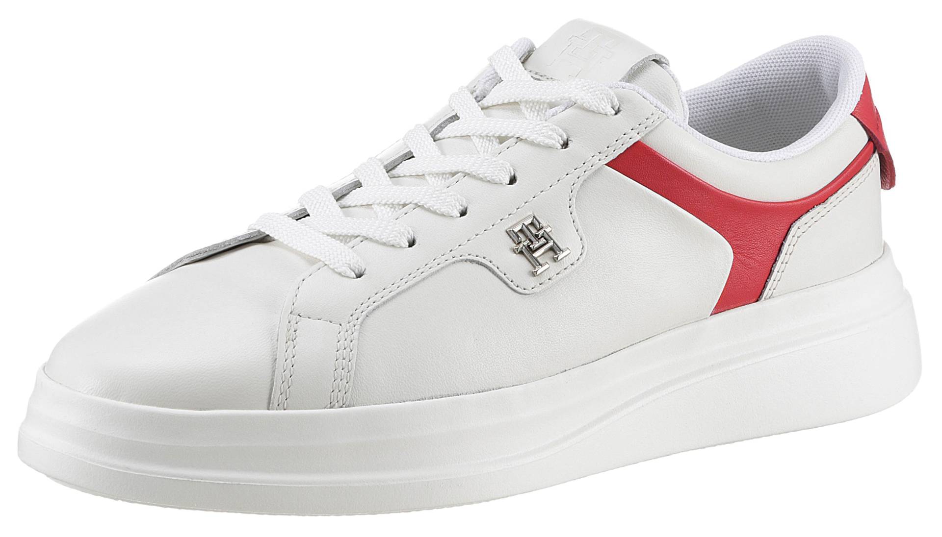 Tommy Hilfiger Plateausneaker »POINTY COURT SNEAKER«, in schmal zulaufender Form, Freizeitschuh, Halbschuh, Schnürschuh von TOMMY HILFIGER