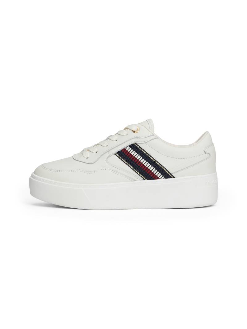 Tommy Hilfiger Plateausneaker »STRIPES PLATFORM SNEAKER«, Schnürer, Halbschuh, Freizeitschuh mit seitlichen Streifen von TOMMY HILFIGER