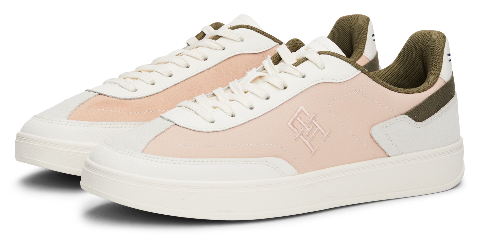 Tommy Hilfiger Plateausneaker »TH HERITAGE COURT SNEAKER SDE«, Freizeitschuh, Halbschuh, Schnürschuh mit seitlichem TH-Logo von TOMMY HILFIGER