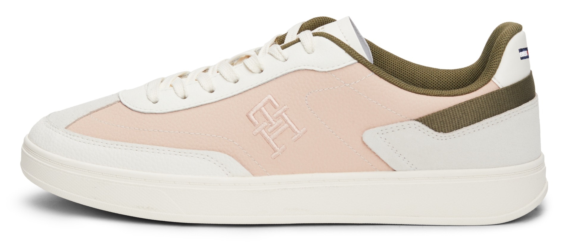 Tommy Hilfiger Plateausneaker »TH HERITAGE COURT SNEAKER SDE«, Freizeitschuh, Halbschuh, Schnürschuh mit seitlichem TH-Logo von TOMMY HILFIGER