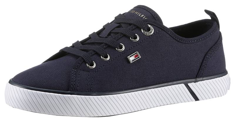 Tommy Hilfiger Plateausneaker »VULC CANVAS SNEAKER«, Freizeitschuh, Halbschuh, Schnürschuh mit praktischer Anziehlasche von TOMMY HILFIGER