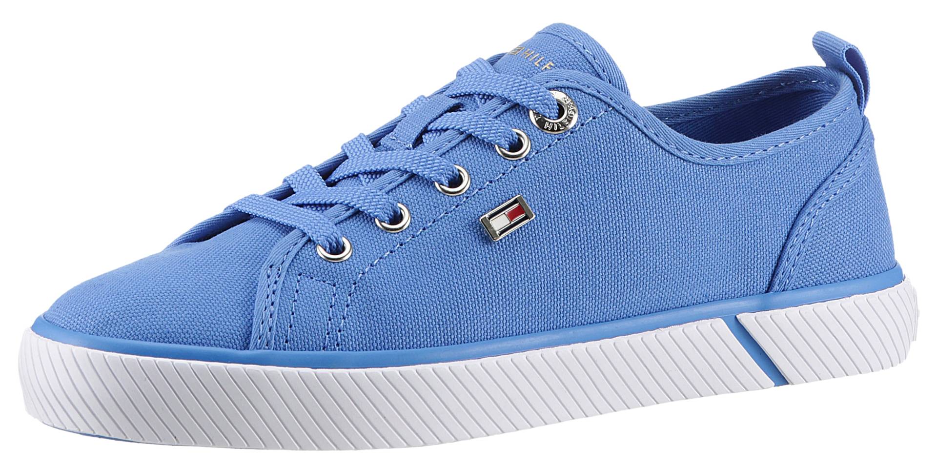 Tommy Hilfiger Plateausneaker »VULC CANVAS SNEAKER«, Freizeitschuh, Halbschuh, Schnürschuh mit praktischer Anziehlasche von TOMMY HILFIGER