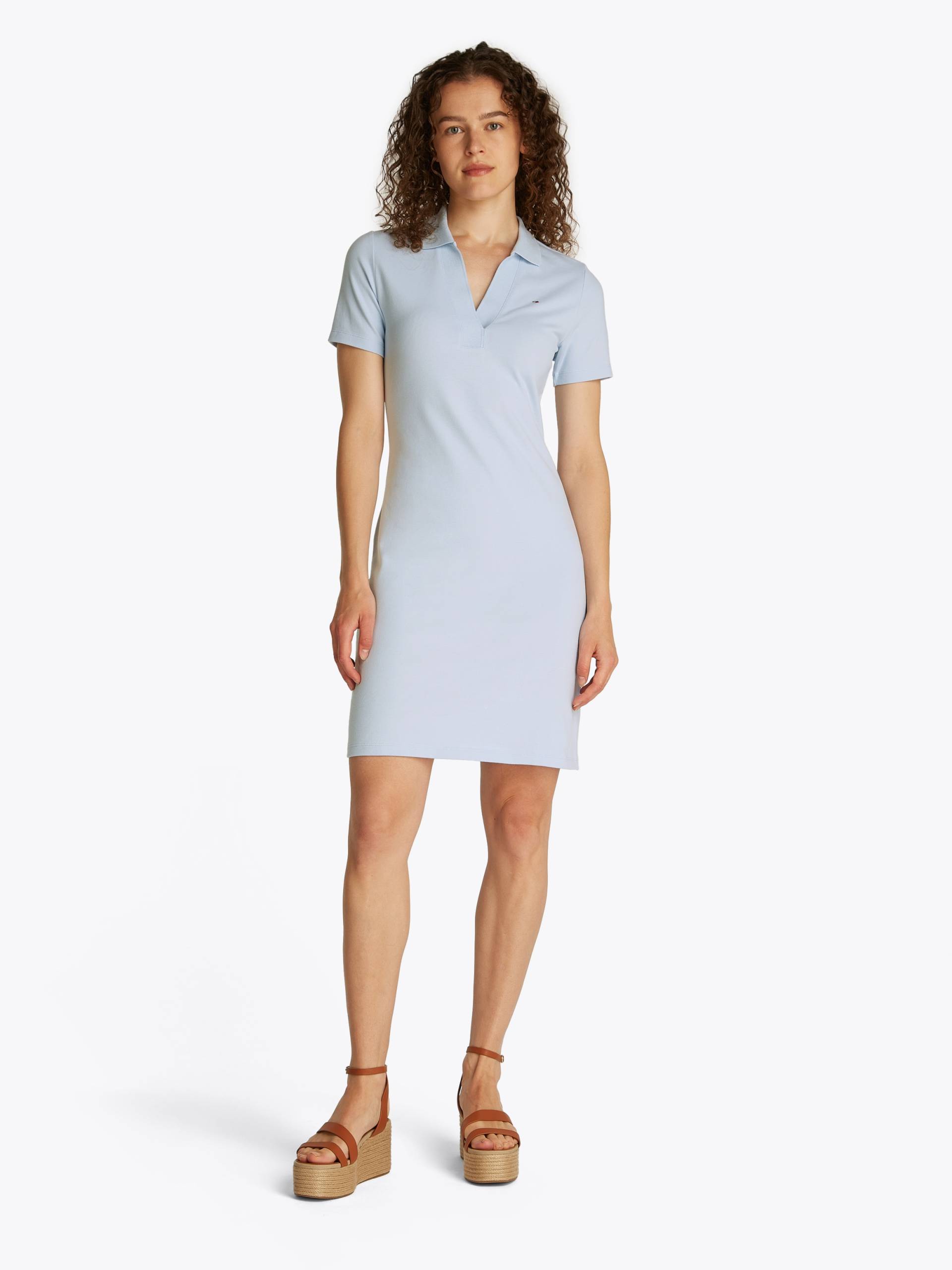 Tommy Hilfiger Polokleid »SLIM OPEN NK POLO DRESS SS«, mit gestickter Tommy Hilfiger Flagge von TOMMY HILFIGER