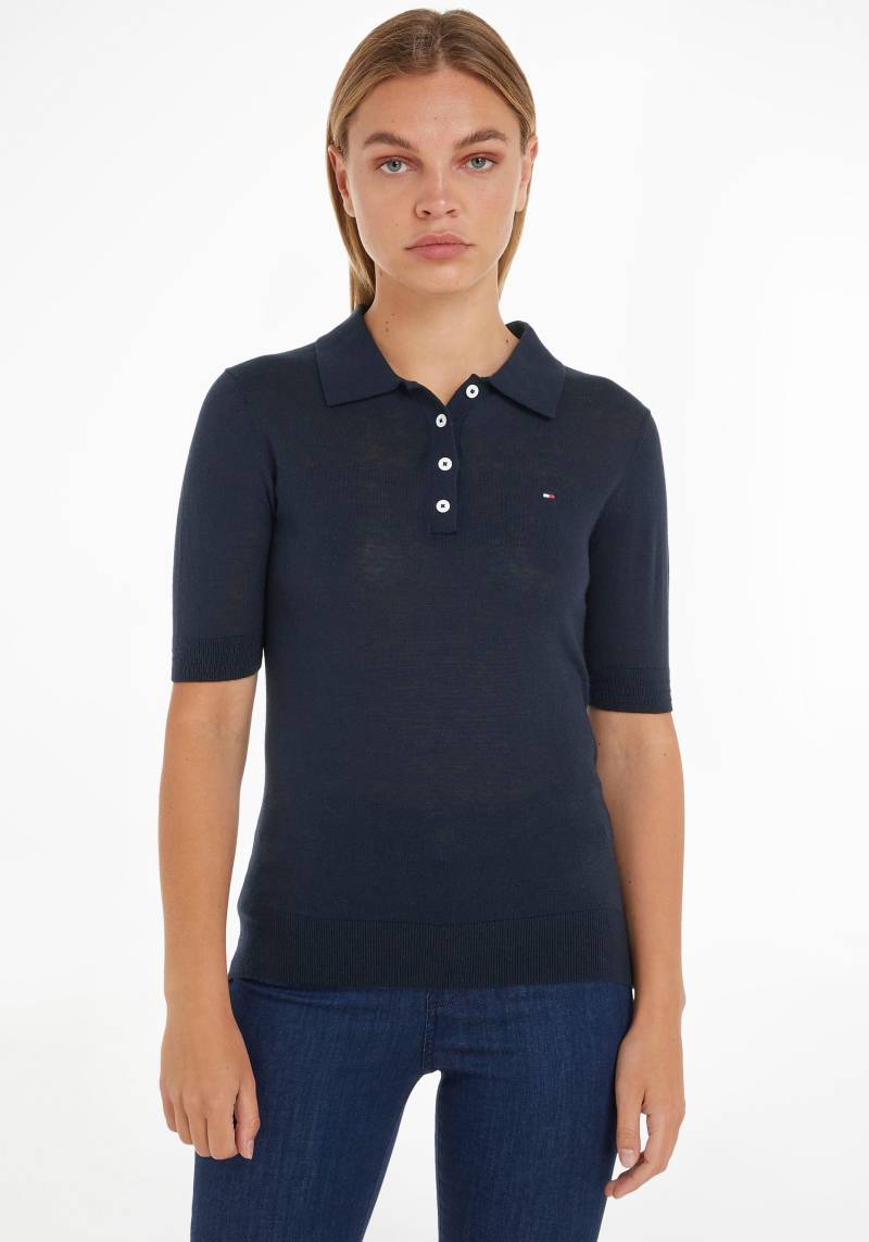 Tommy Hilfiger Polokragenpullover »BUTTON POLO SS TOP«, mit Logo auf der Brust von TOMMY HILFIGER