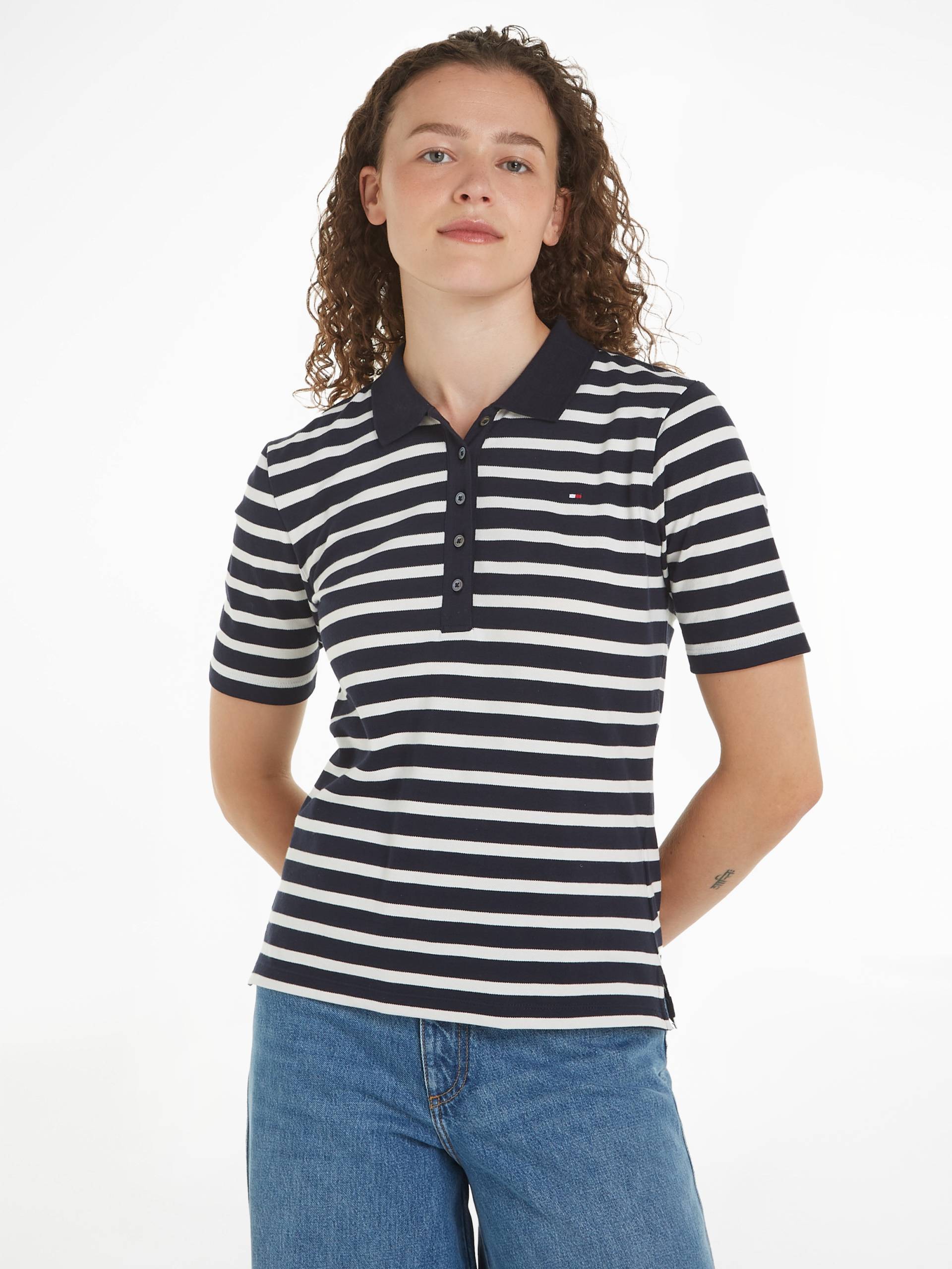 Tommy Hilfiger Poloshirt »1985 REG PIQUE STRIPE POLO SS«, mit dezenter Tommy Hilfiger Logostickerei von TOMMY HILFIGER