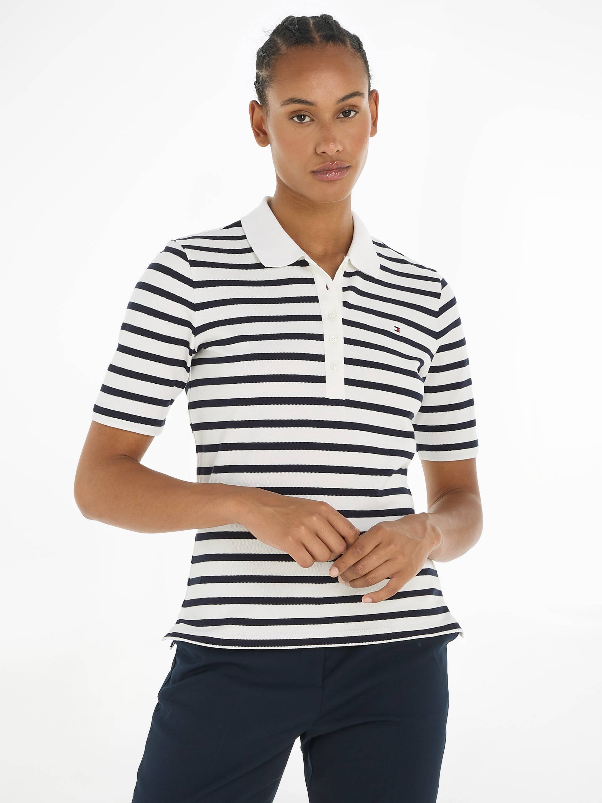 Tommy Hilfiger Poloshirt »1985 REG PIQUE STRIPE POLO SS«, mit dezenter Tommy Hilfiger Logostickerei von TOMMY HILFIGER