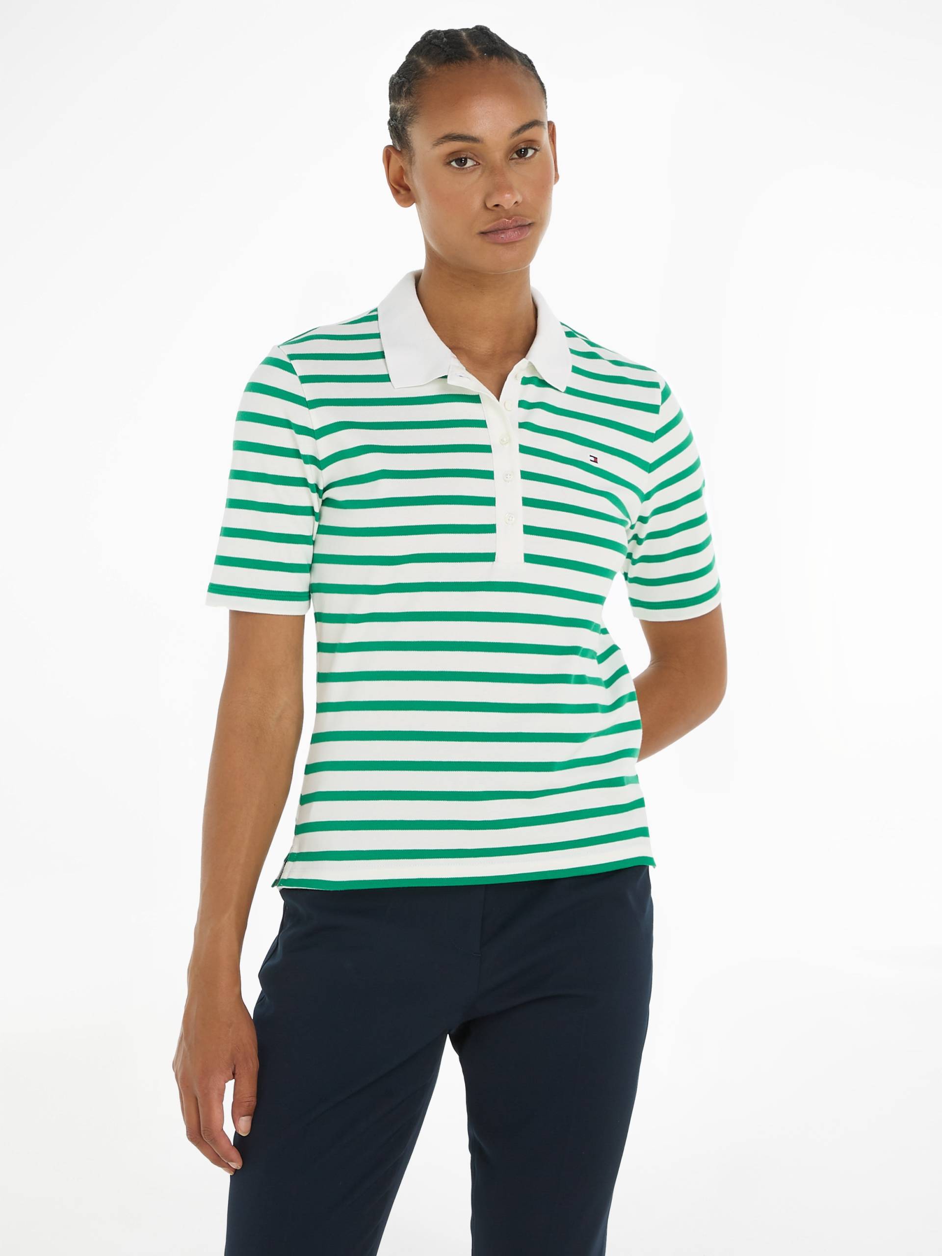 Tommy Hilfiger Poloshirt »1985 REG PIQUE STRIPE POLO SS«, mit dezenter Tommy Hilfiger Logostickerei von TOMMY HILFIGER