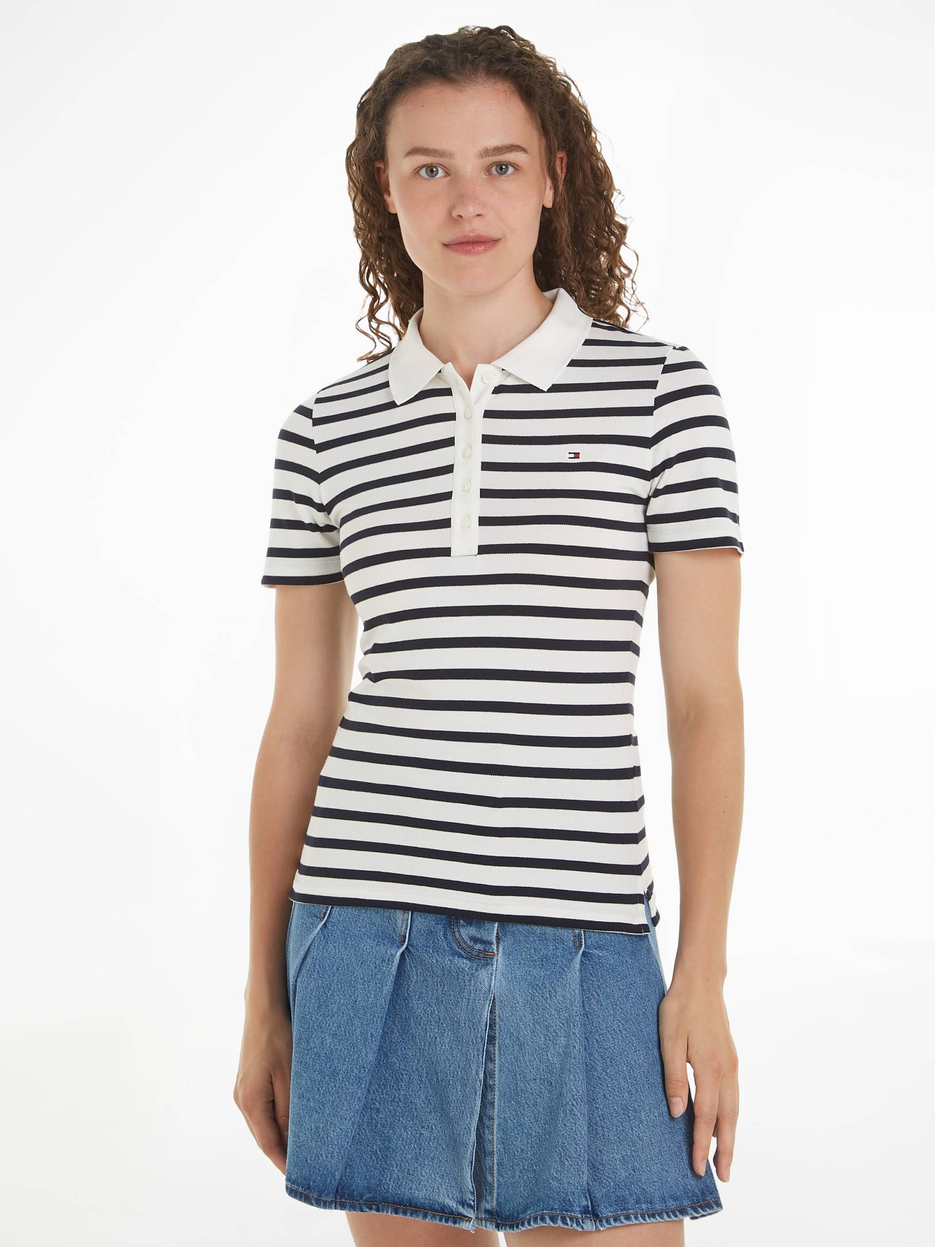 Tommy Hilfiger Poloshirt »1985 SLIM PIQUE STRIPE POLO SS«, mit dezenter Tommy Hilfiger Logostickerei von TOMMY HILFIGER