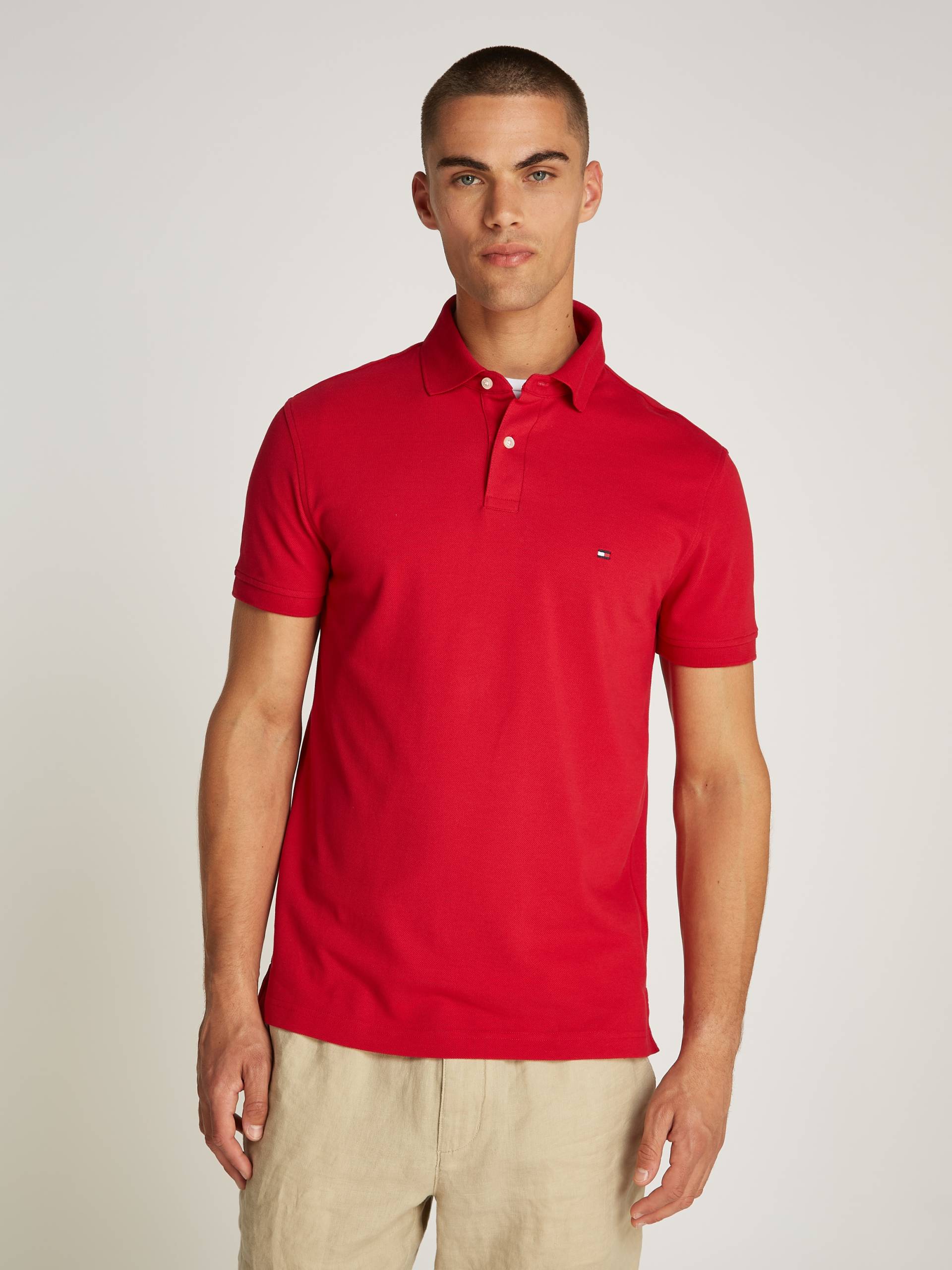 Tommy Hilfiger Poloshirt »1985 SLIM POLO«, hochwertige Baumwoll-Piqué-Qualität von TOMMY HILFIGER