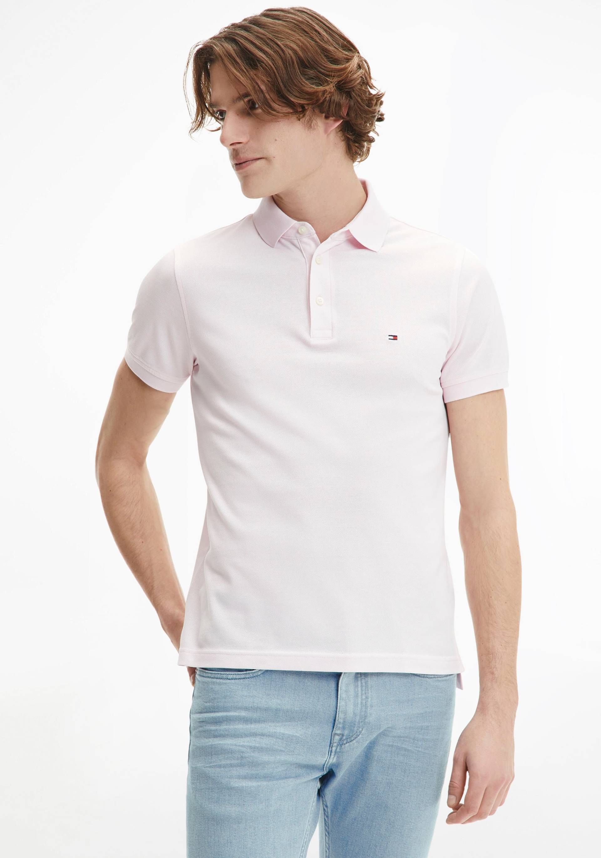 Tommy Hilfiger Poloshirt »1985 SLIM POLO«, Markenstickerei, aus Baumwoll-Piqué von TOMMY HILFIGER