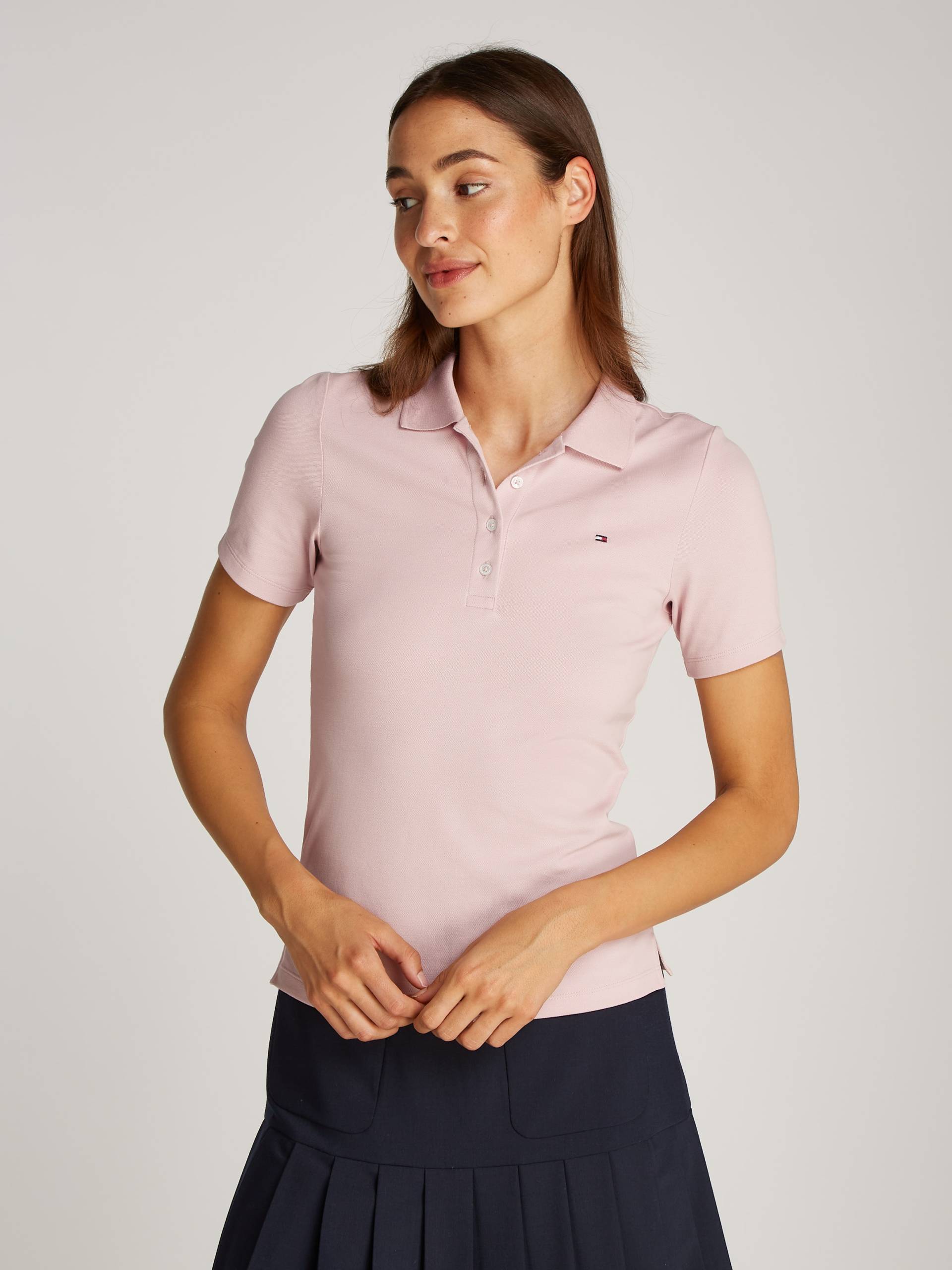 Tommy Hilfiger Poloshirt »1985 Slim Fit Pique Premium«, mit Logostickerei, mit Seitenschlitzen von TOMMY HILFIGER