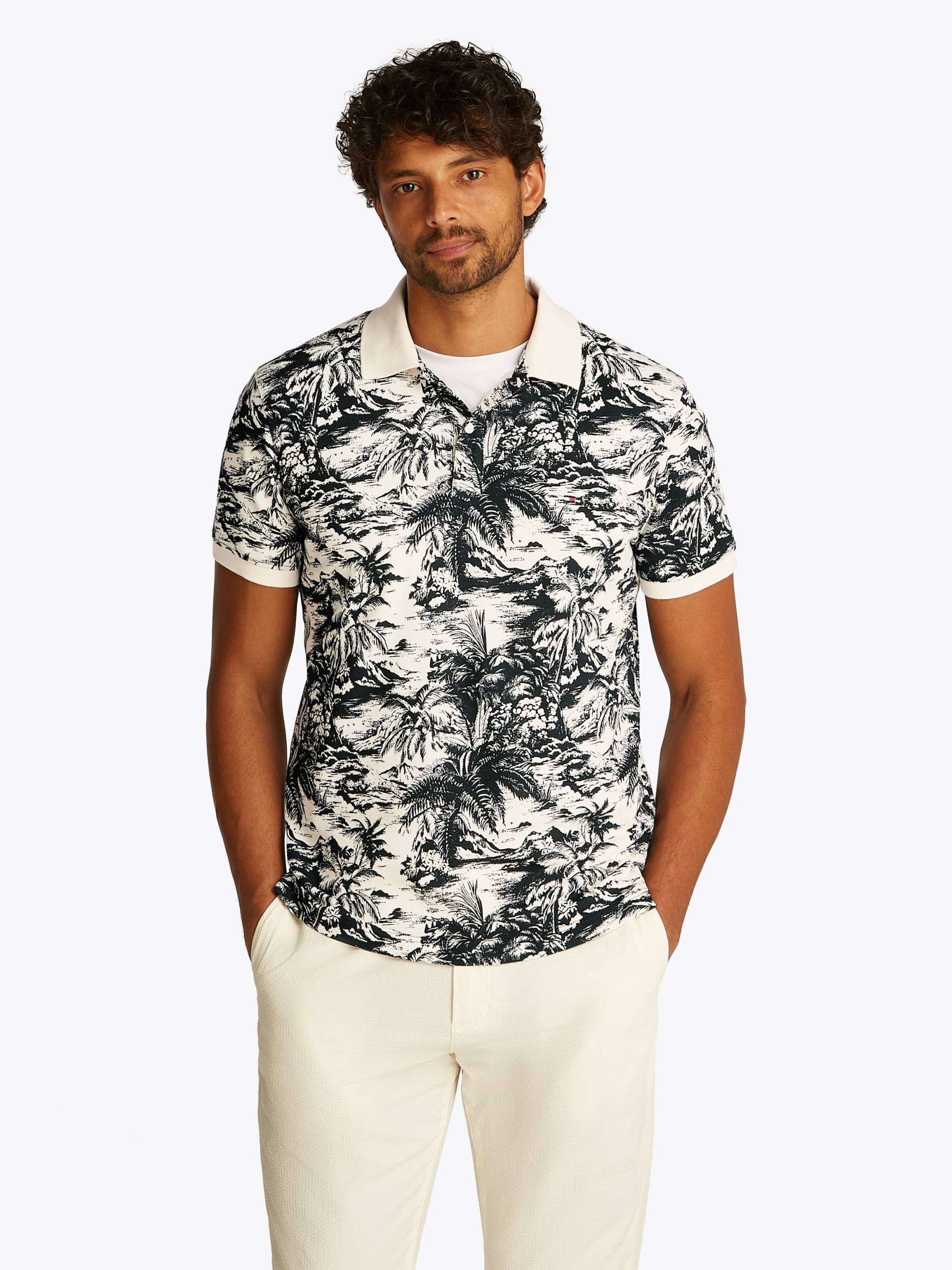 Tommy Hilfiger Poloshirt »ALL OVER PRINT LINEN REG POLO«, mit Palmenprint Tommy Hilfiger Poloshirt »ALL OVER PRINT LINEN REG POLO«, mit Palmenprint von TOMMY HILFIGER