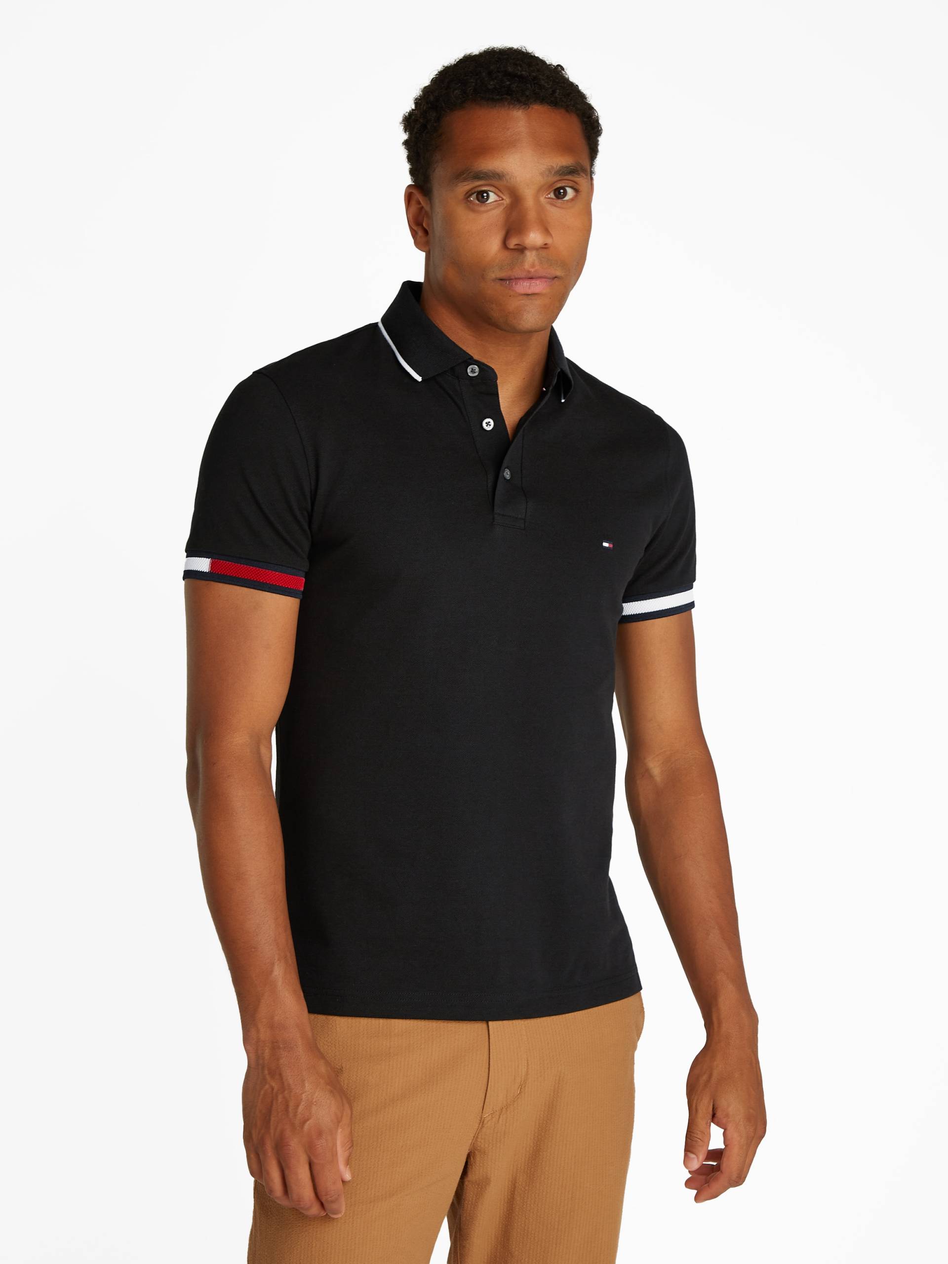 Tommy Hilfiger Poloshirt »FLAG CUFF SLIM FIT POLO« von TOMMY HILFIGER