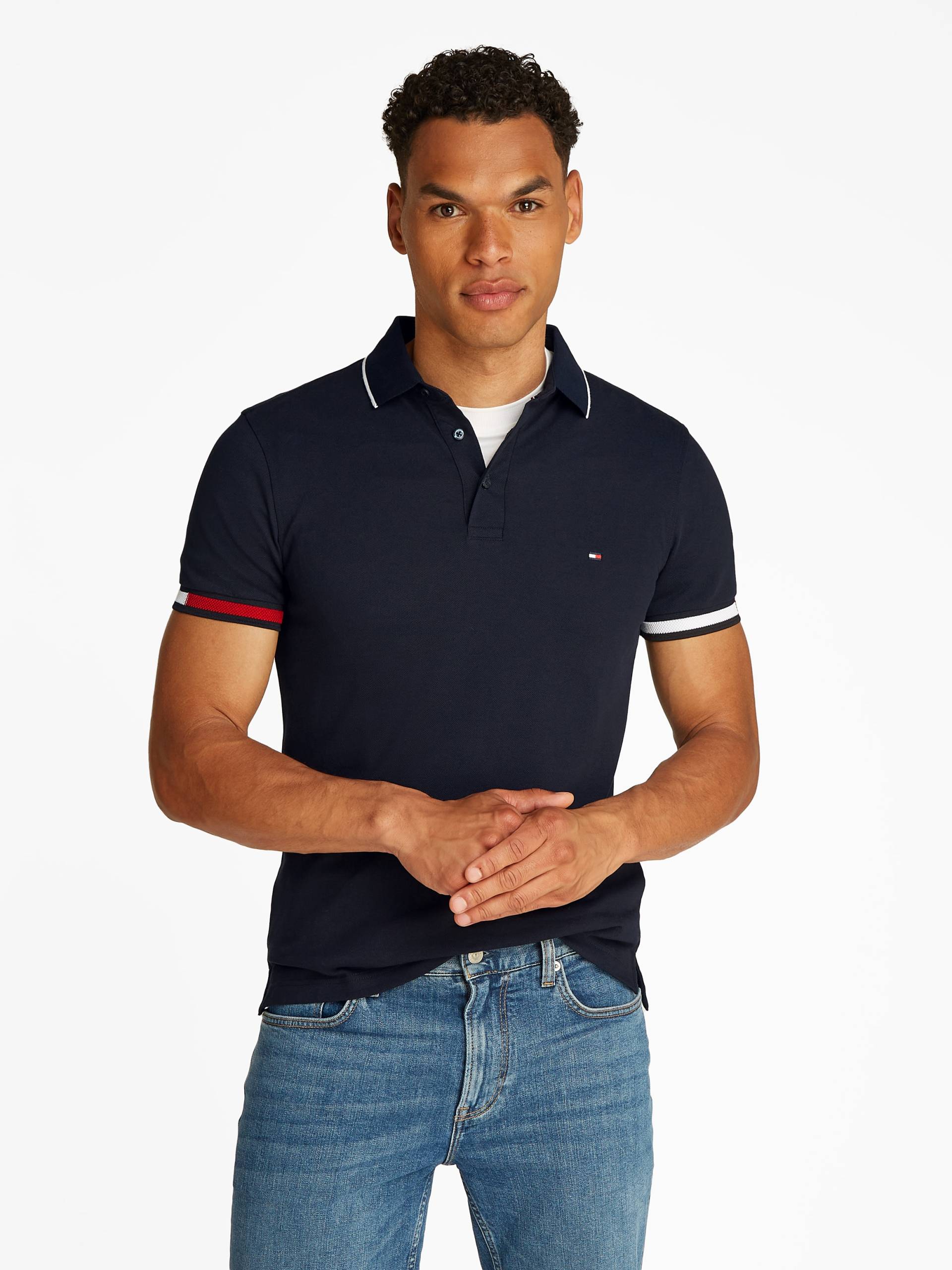 Tommy Hilfiger Poloshirt »FLAG CUFF SLIM FIT POLO« Tommy Hilfiger Poloshirt »FLAG CUFF SLIM FIT POLO« von TOMMY HILFIGER