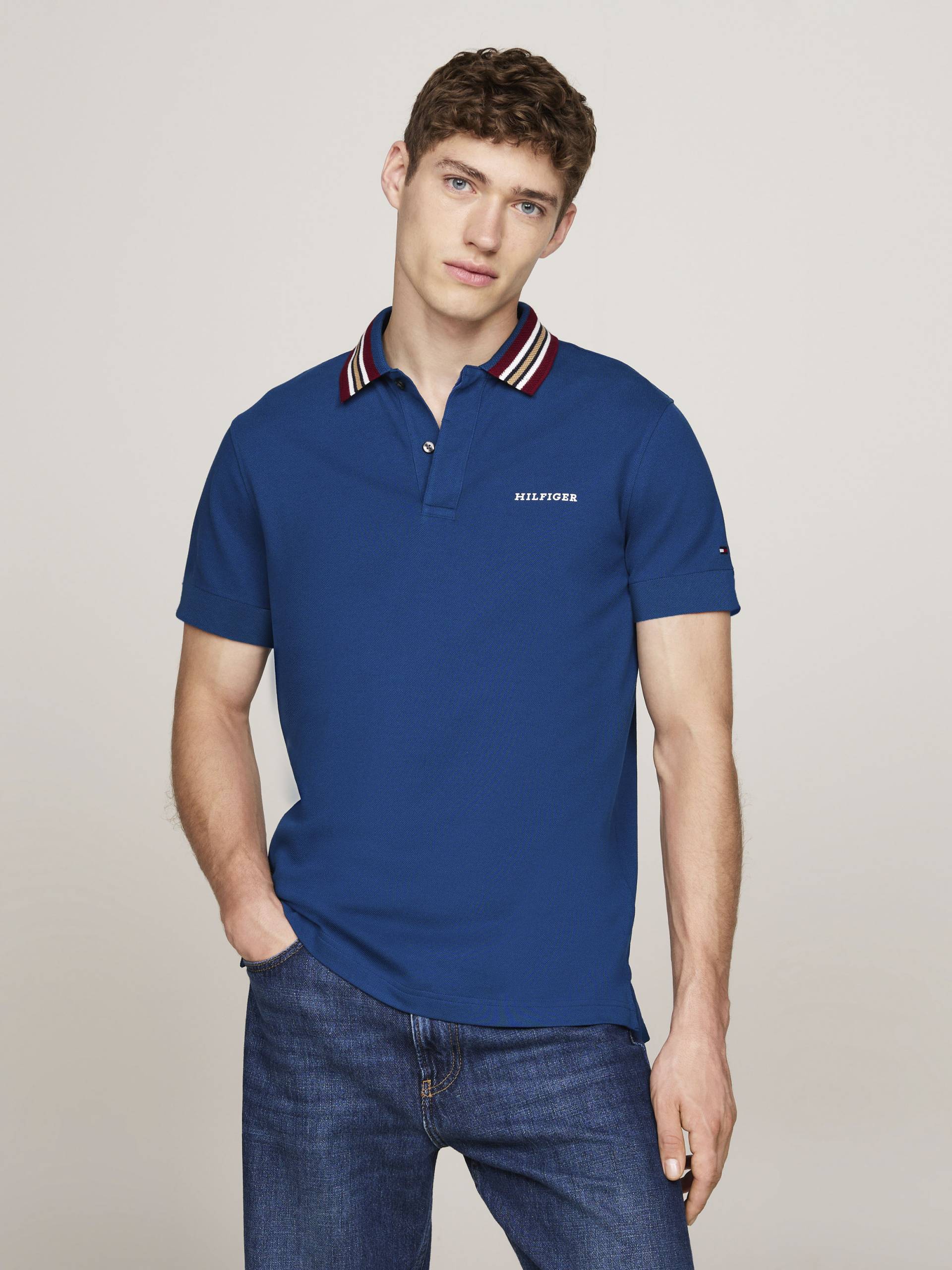 Tommy Hilfiger Poloshirt »GIFTING POLO RWB COLLAR REG POLO«, Streifen an Kragen und Bündchen von TOMMY HILFIGER