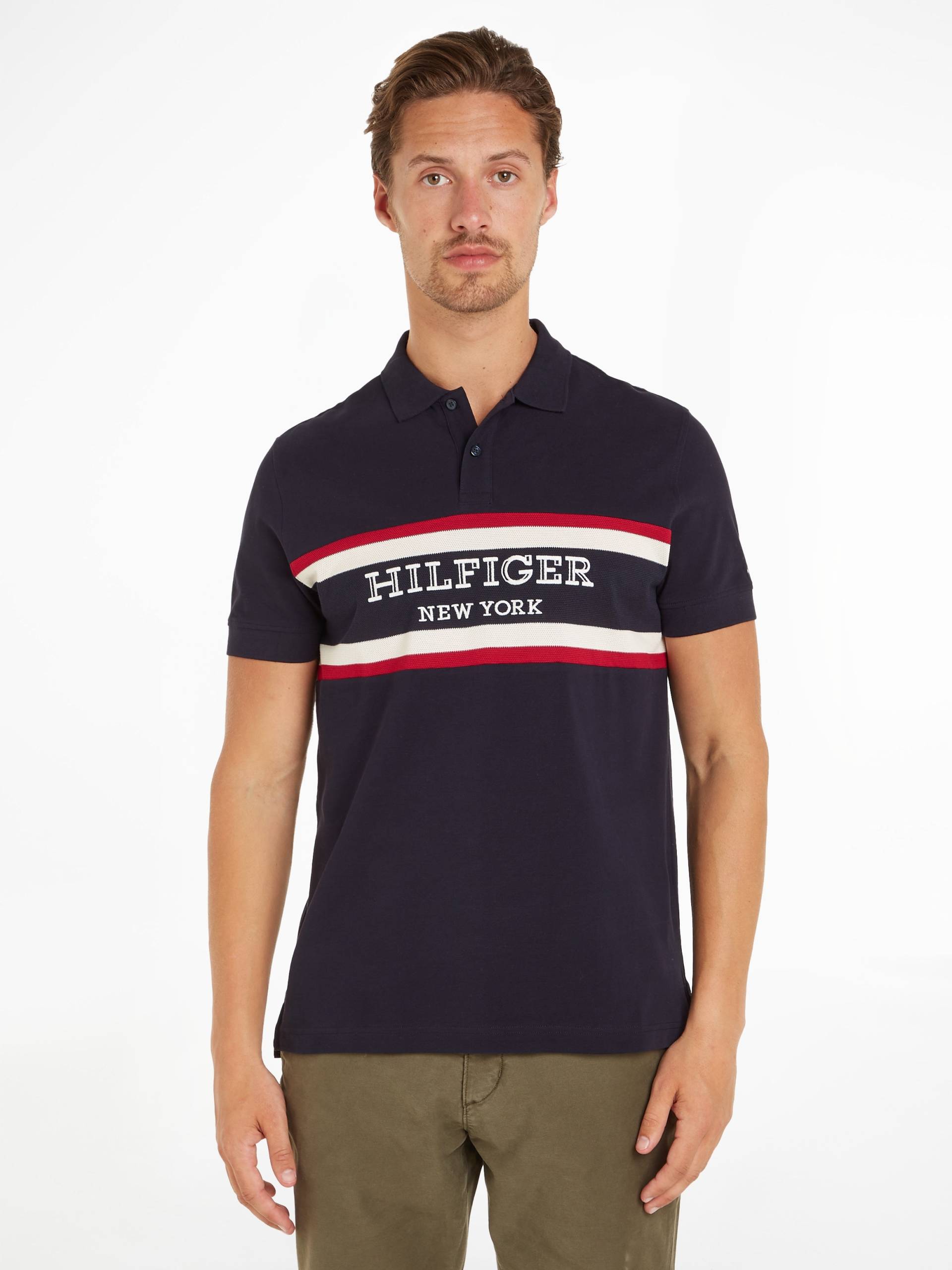 Tommy Hilfiger Poloshirt »MONOTYPE COLORBLOCK REG POLO«, mit grossem Tommy Hilfiger Schriftzug von TOMMY HILFIGER