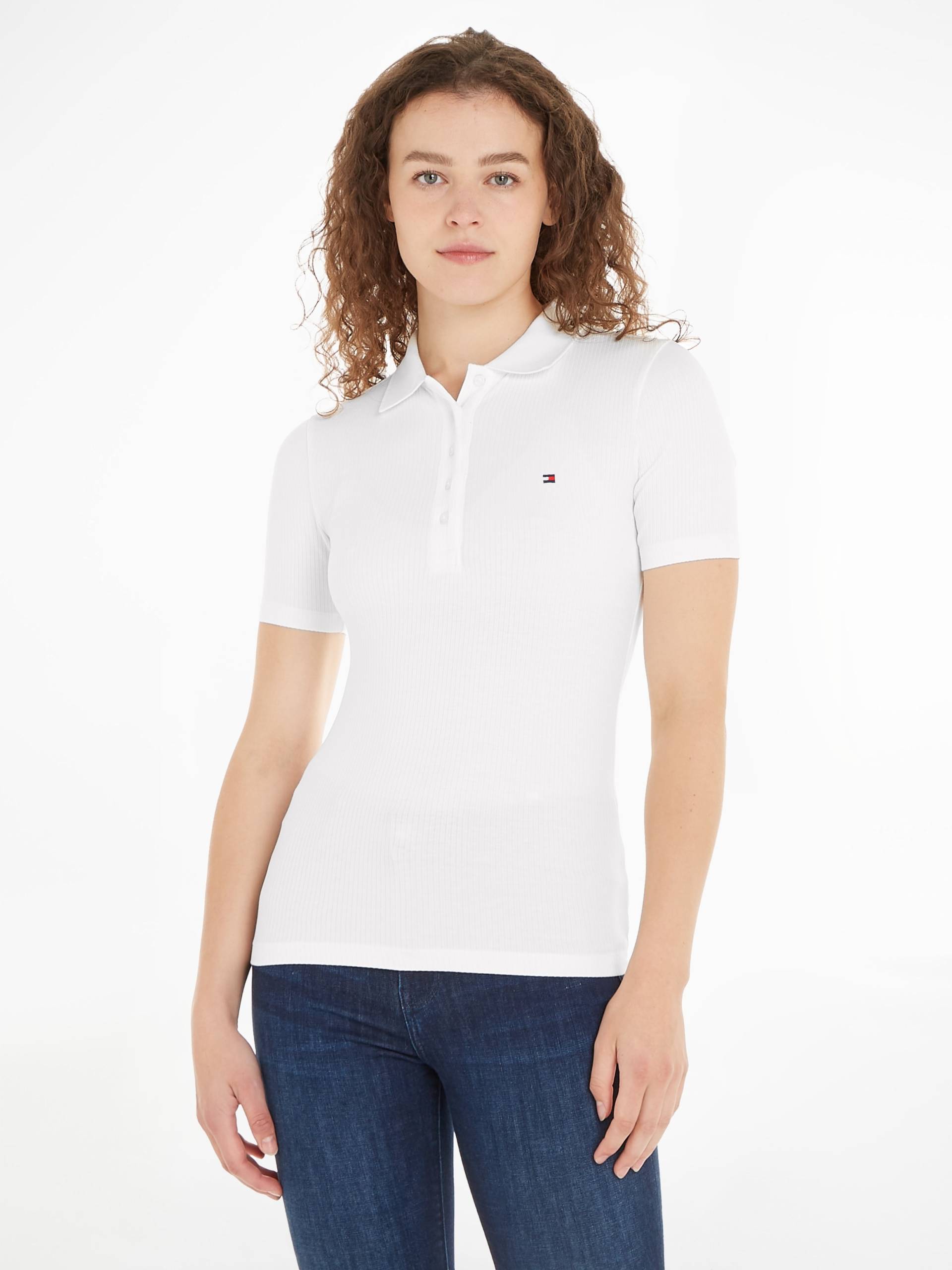 Tommy Hilfiger Poloshirt »SLIM 5X2 RIB POLO«, mit langer Knopfleiste von TOMMY HILFIGER