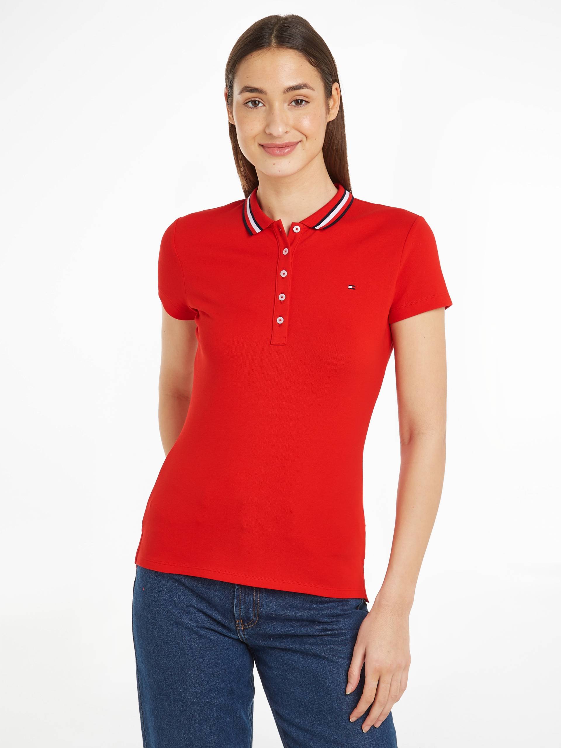 Tommy Hilfiger Poloshirt »SLIM GLOBAL STRIPE POLO SS«, Polokragen mit Kontraststreifen, kleine Knopleiste von TOMMY HILFIGER