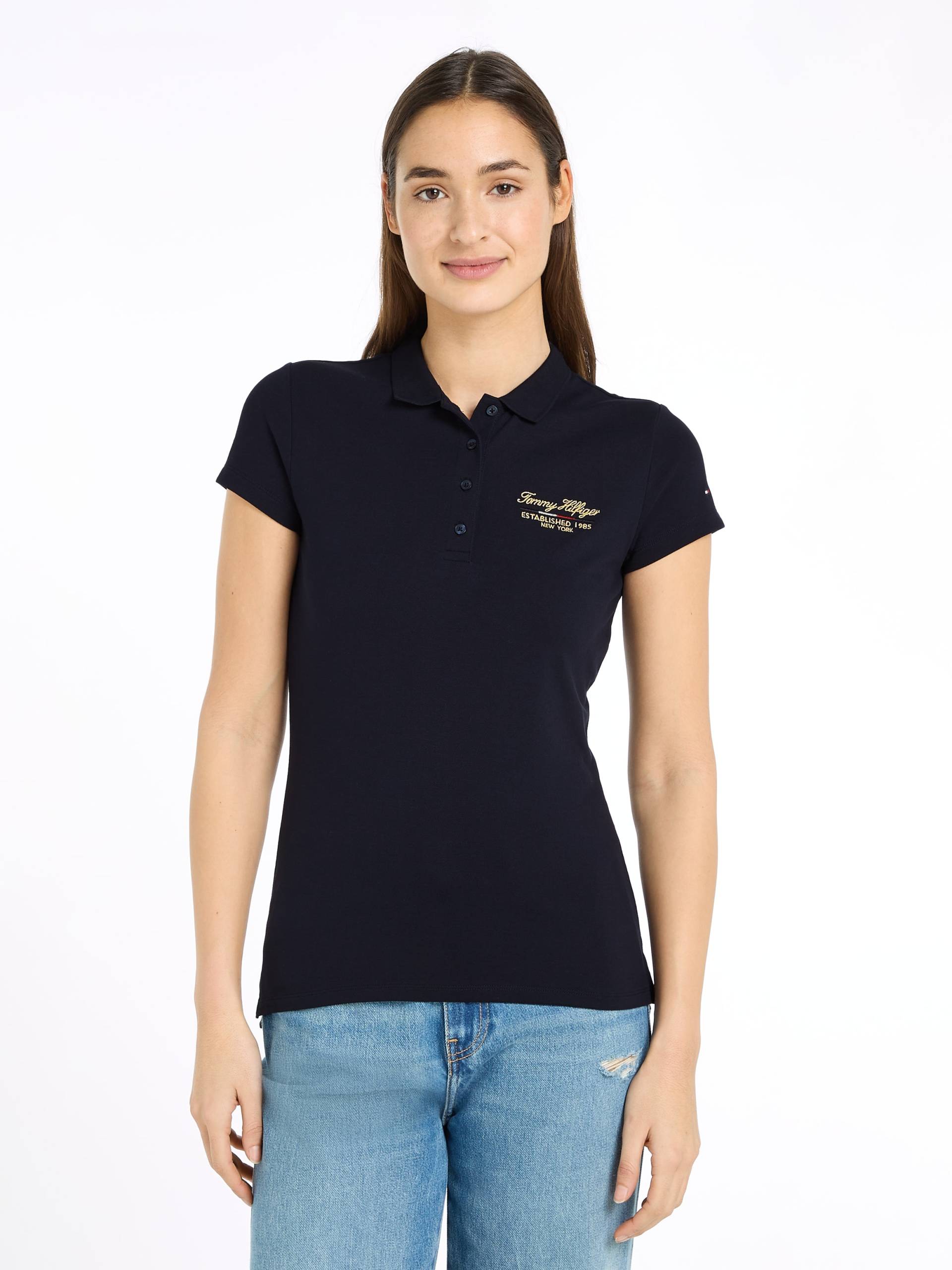 Tommy Hilfiger Poloshirt »SLIM SCRIPT GRAPHIC POLO SS«, mit Tommy Hilfiger Script Logo-Schriftzug von TOMMY HILFIGER