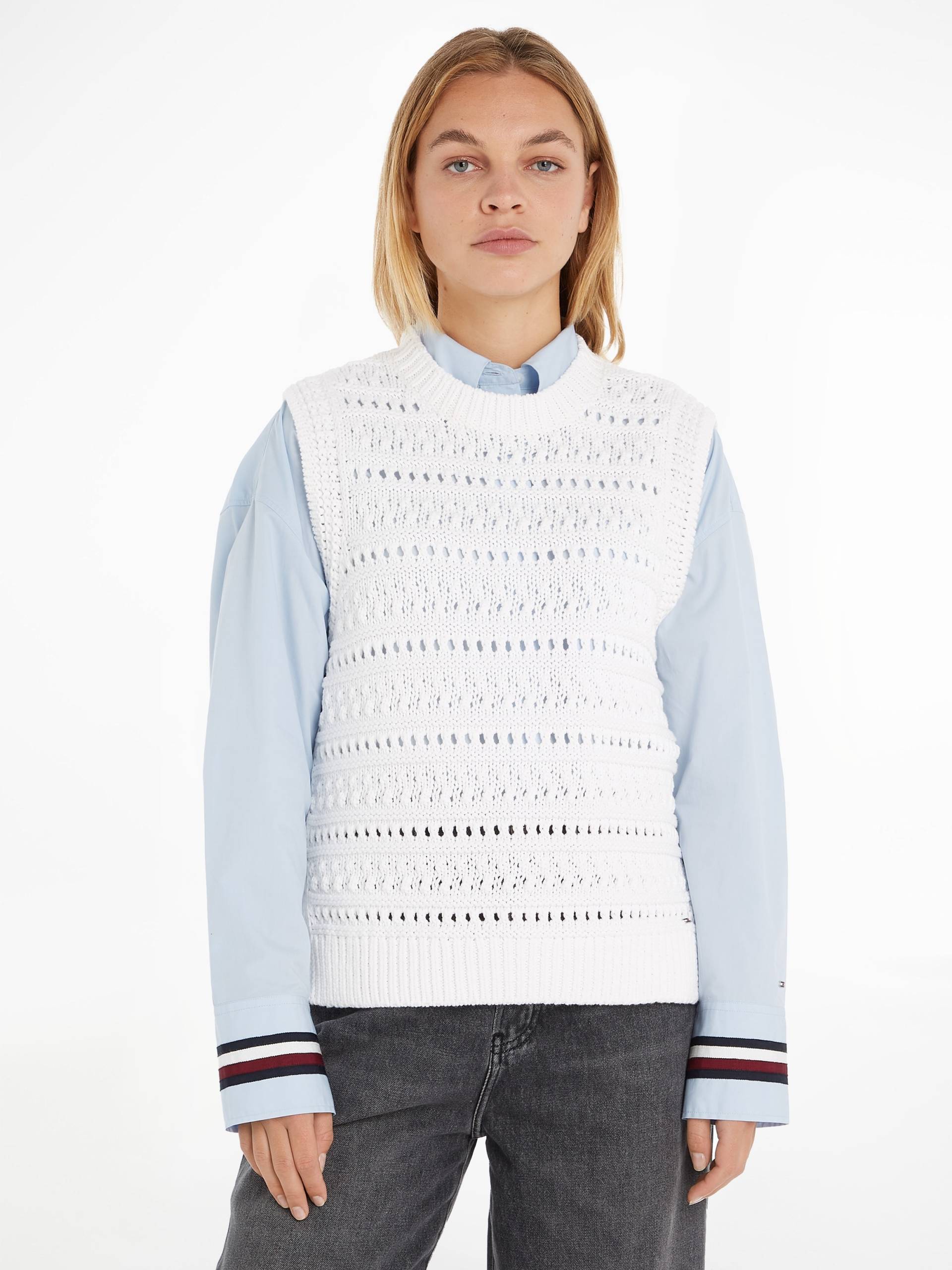 Tommy Hilfiger Pullunder »CROCHET C-NK SWEATER VEST«, in angesagter Häkeloptik von TOMMY HILFIGER