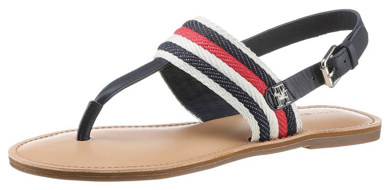 Tommy Hilfiger Riemchensandale »FLAT SANDAL CORPORATE«, mit Streifen in Tommy Farben von TOMMY HILFIGER