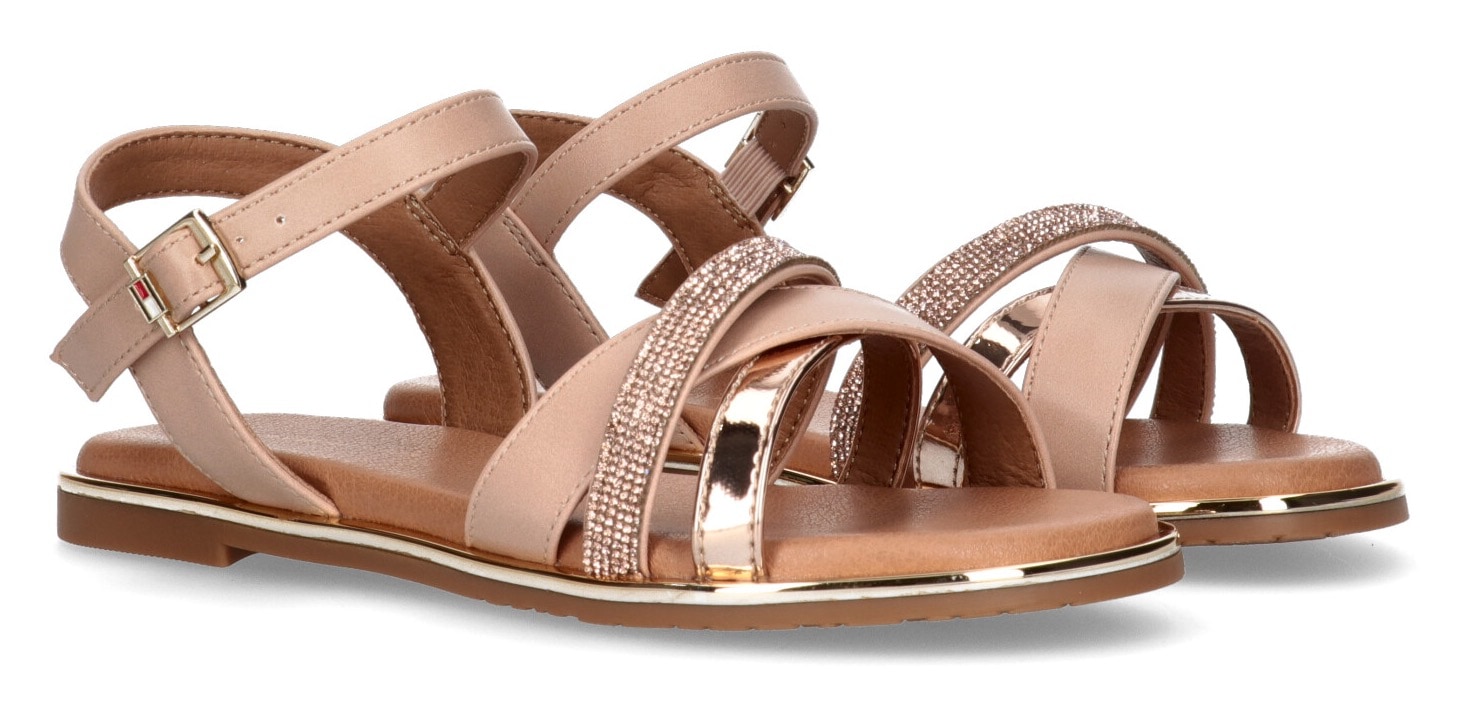 Tommy Hilfiger Riemchensandale »FLAT SANDAL«, Sommerschuh, Sandalette, Blockabsatz, in edler Optik von TOMMY HILFIGER