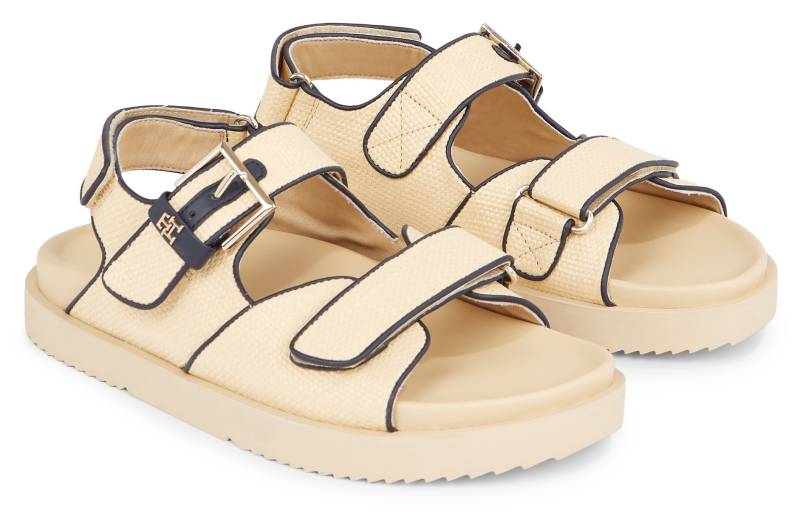 Tommy Hilfiger Riemchensandale »RAFIA SPORTY SANDAL«, Sommerschuh, Sandalette, Plateauabsatz mit Klettverschlüssen von TOMMY HILFIGER