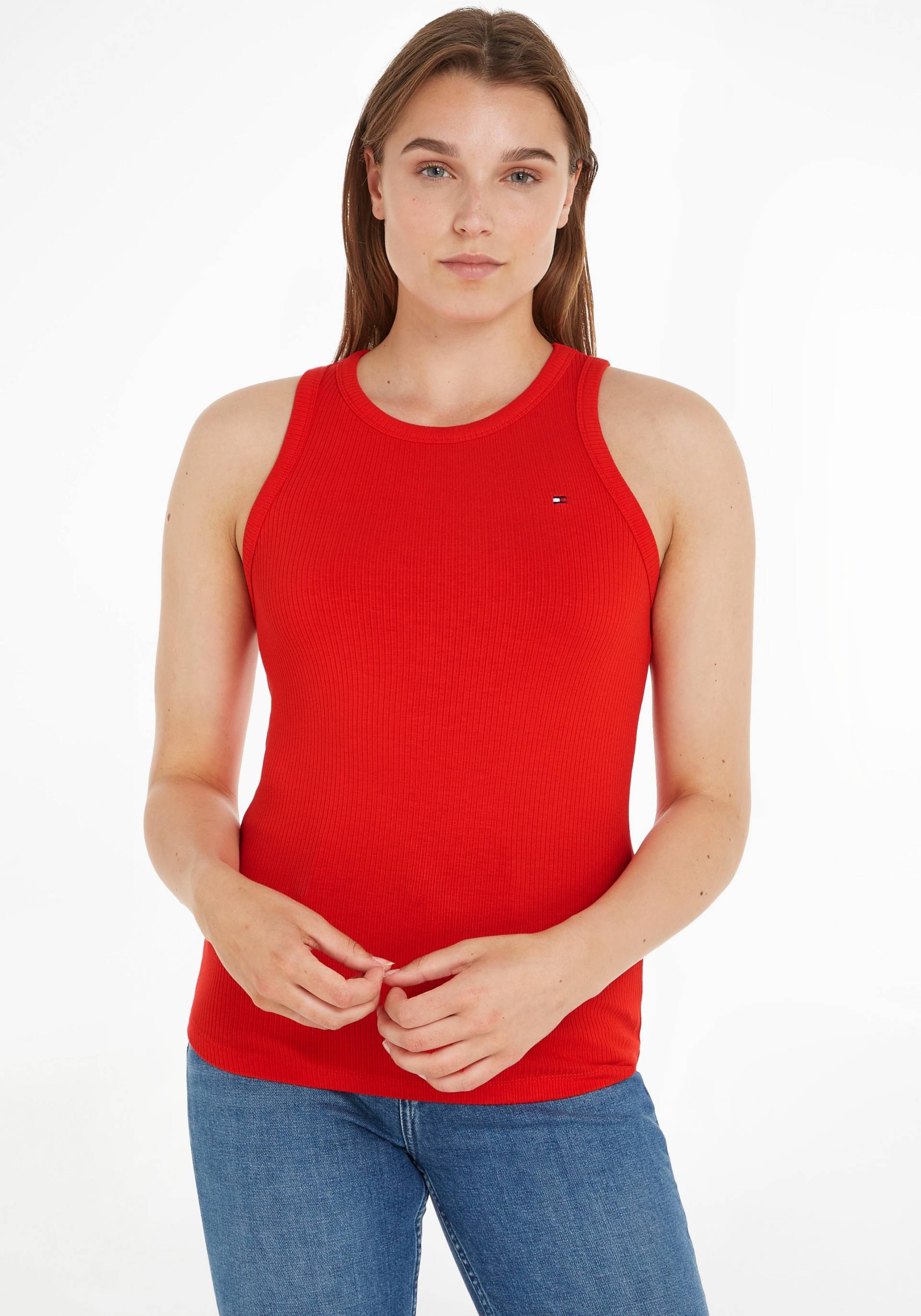 Tommy Hilfiger Ripptanktop »SLIM 5X2 RIB TANK TOP NS«, trägerloses elastisches Ripptop, Rundhals, Stapelpiece, schwer von TOMMY HILFIGER