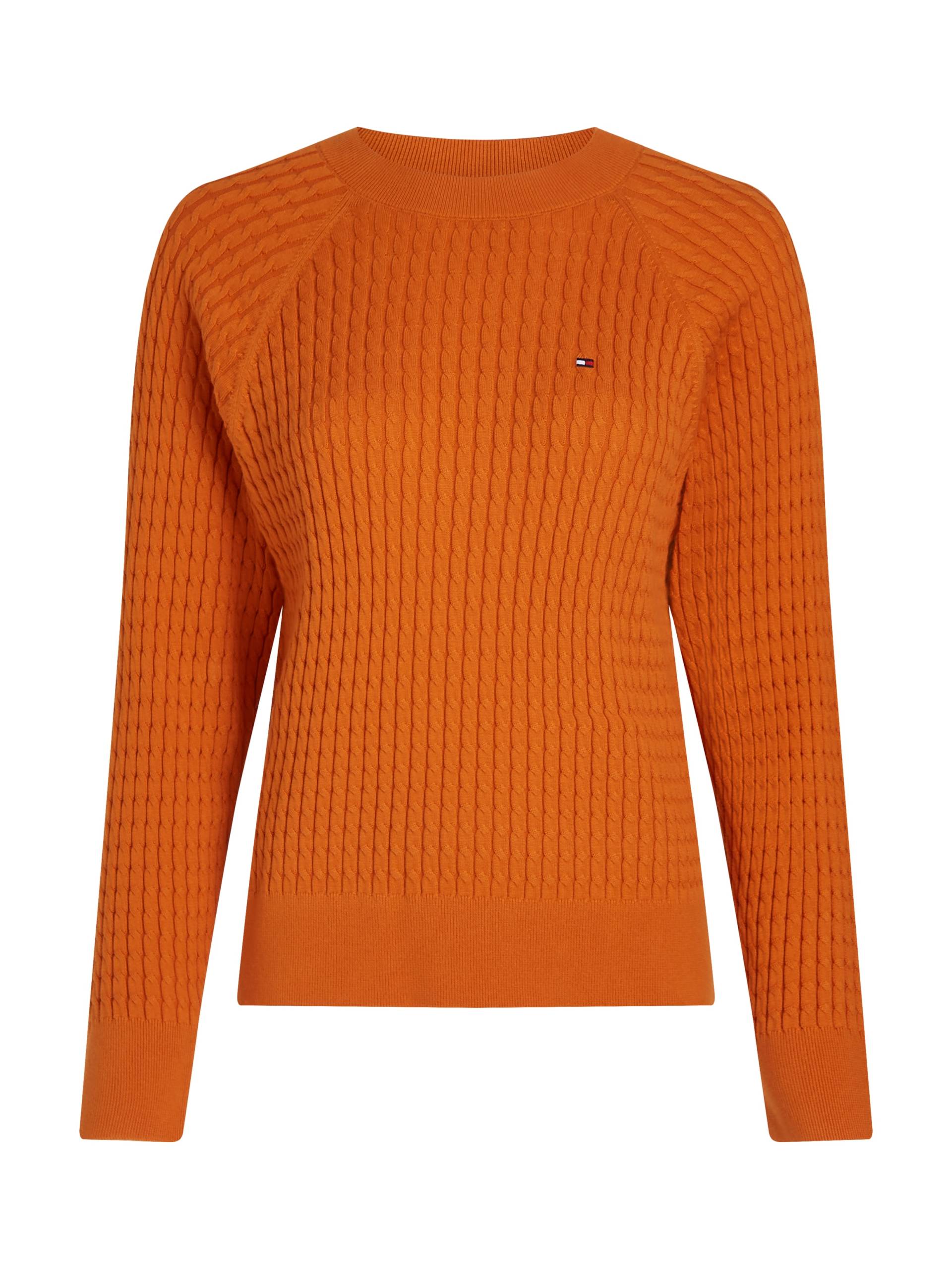 Tommy Hilfiger Rundhalspullover »CO CABLE C-NK SWEATER«, mit Zopfmuster von TOMMY HILFIGER