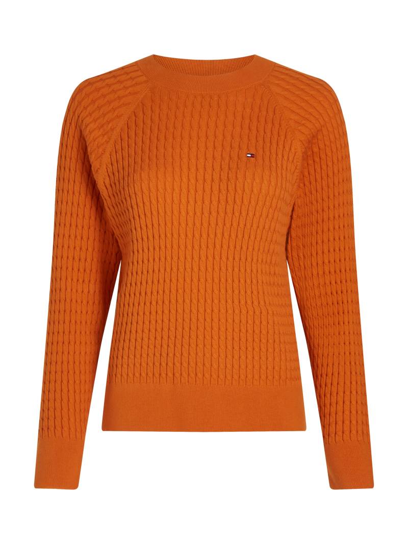 Tommy Hilfiger Rundhalspullover »CO CABLE C-NK SWEATER«, mit Zopfmuster von TOMMY HILFIGER