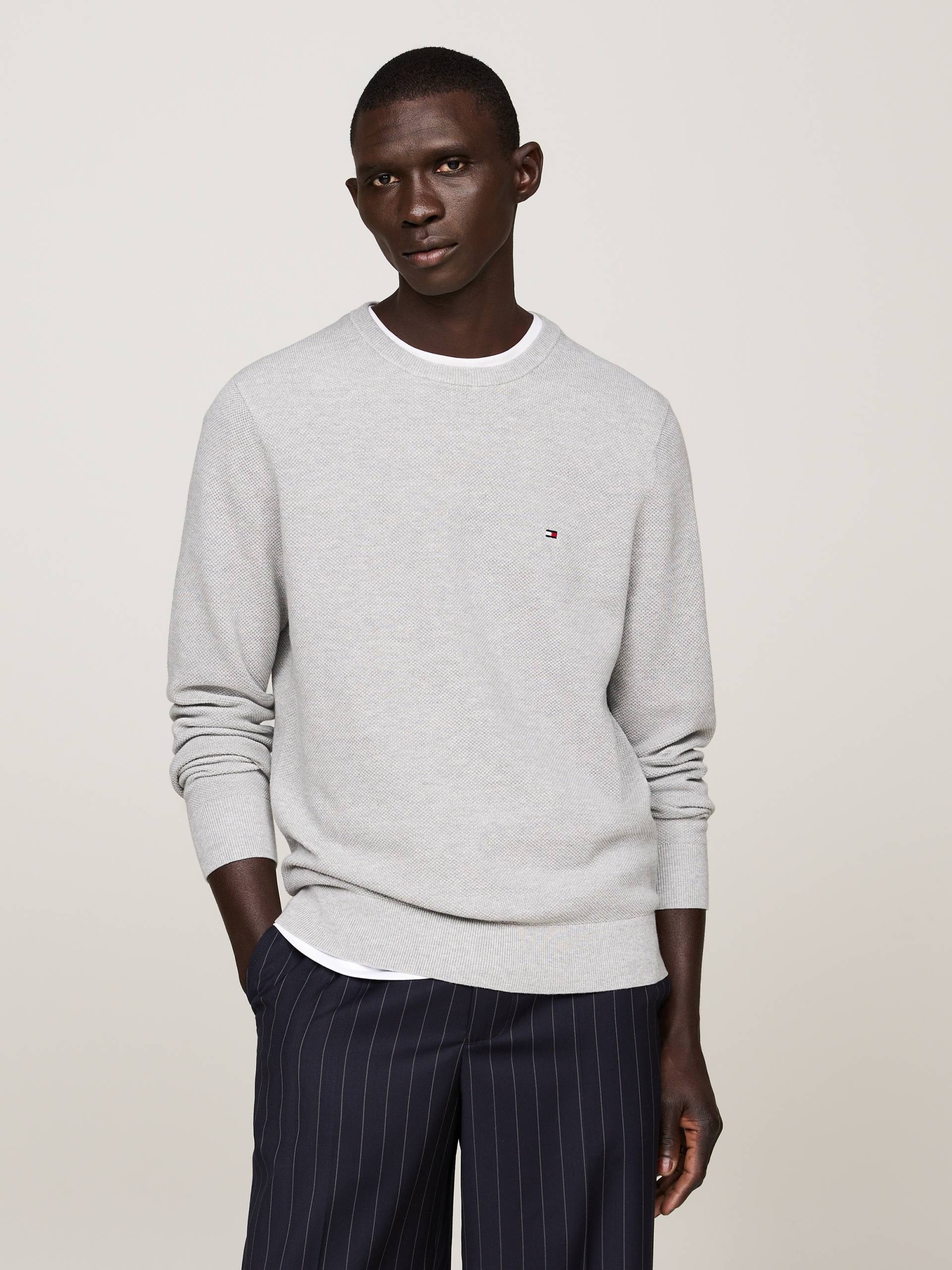 Tommy Hilfiger Rundhalspullover »ESSENTIAL STRUCTURE CREW NECK«, mit feiner Struktur von TOMMY HILFIGER