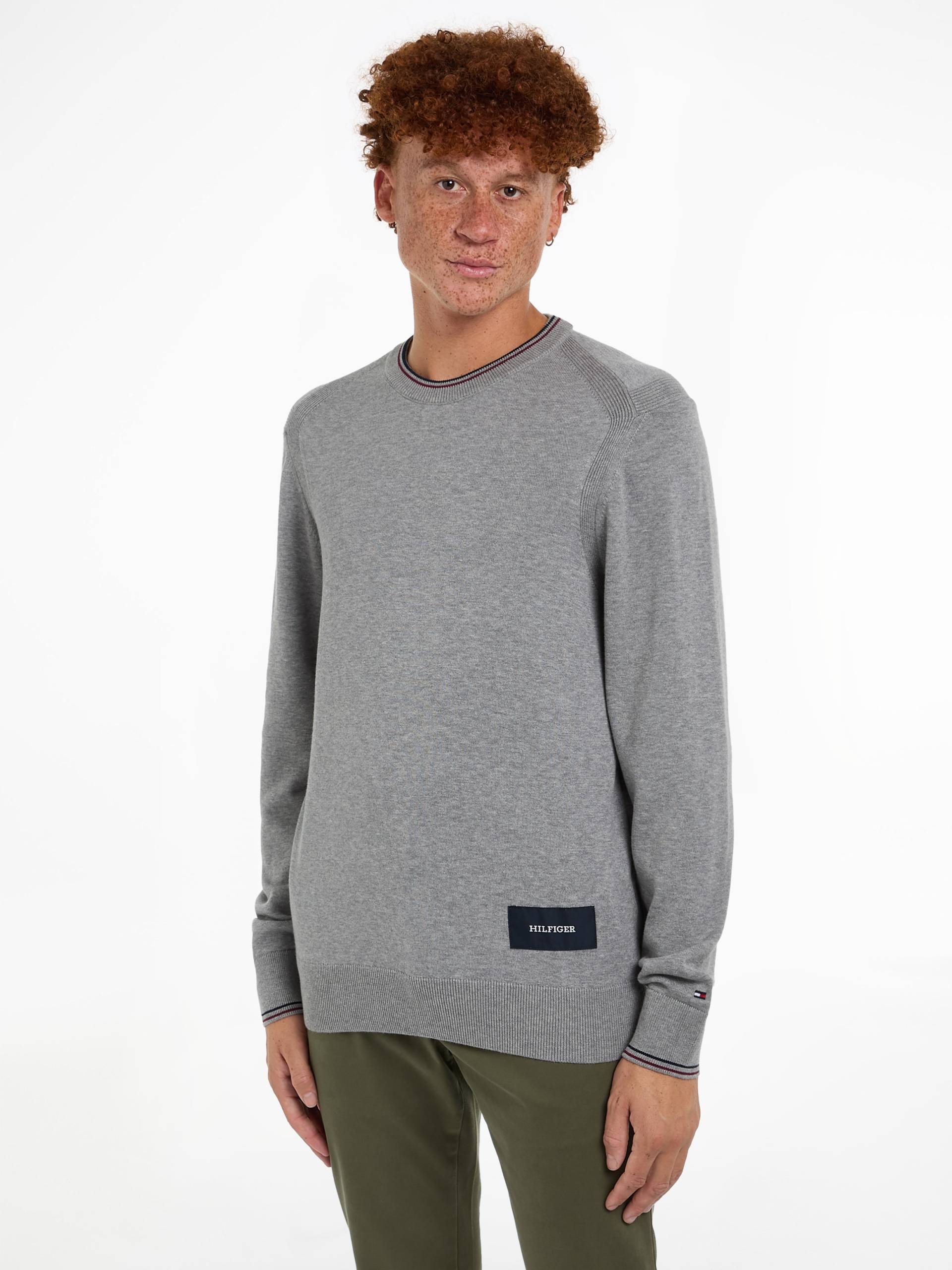 Tommy Hilfiger Rundhalspullover »RWB COTTON CREW NECK«, farbliche Akzente in Tommy Farben von TOMMY HILFIGER