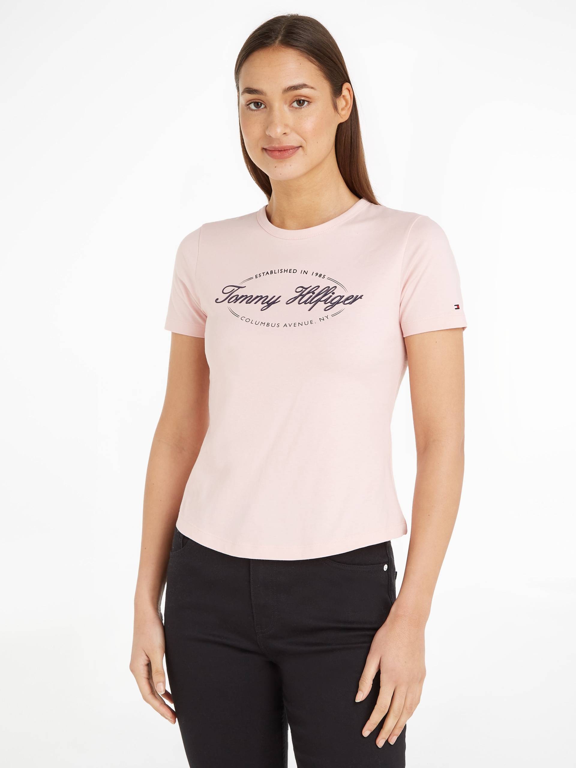 Tommy Hilfiger Rundhalsshirt »SLIM HILFIGER SCRIPT C-NK SS« von TOMMY HILFIGER