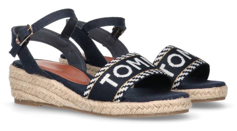 Tommy Hilfiger Sandale »ROPE WEDGE SANDAL«, Sommerschuh, Sandalette, Keilabsatz, mit kleinem Keilabsatz von TOMMY HILFIGER