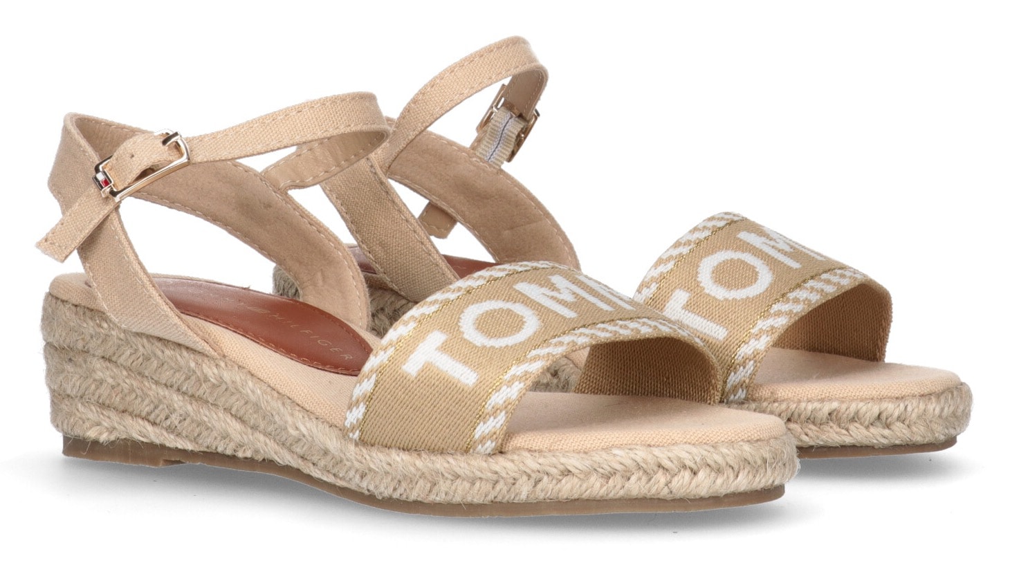 Tommy Hilfiger Sandale »ROPE WEDGE SANDAL«, Sommerschuh, Sandalette, Keilabsatz, mit kleinem Keilabsatz von TOMMY HILFIGER