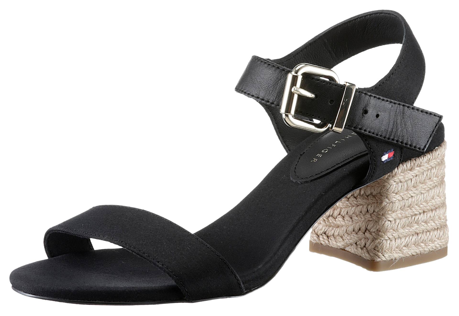 Tommy Hilfiger Sandalette »BLOCK MID HEEL SANDAL«, Sommerschuh, Sandale, Blockabsatz, mit verstellbarer Schnalle von TOMMY HILFIGER