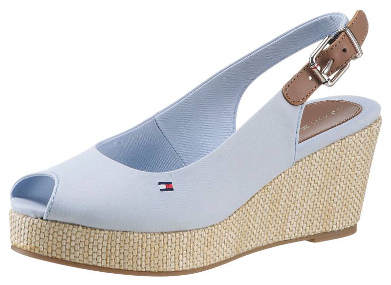 Tommy Hilfiger Sandalette »ICONIC ELBA SLING BACK WEDGE«, Sommerschuh, Sandale, Keilabsatz, mit Jutebesatz von TOMMY HILFIGER