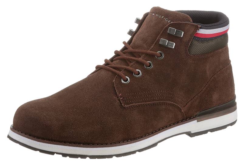 Tommy Hilfiger Schnürboots »OUTDOOR HILFIGER SUEDE BOOT«, mit Streifen in Tommy Farben von TOMMY HILFIGER