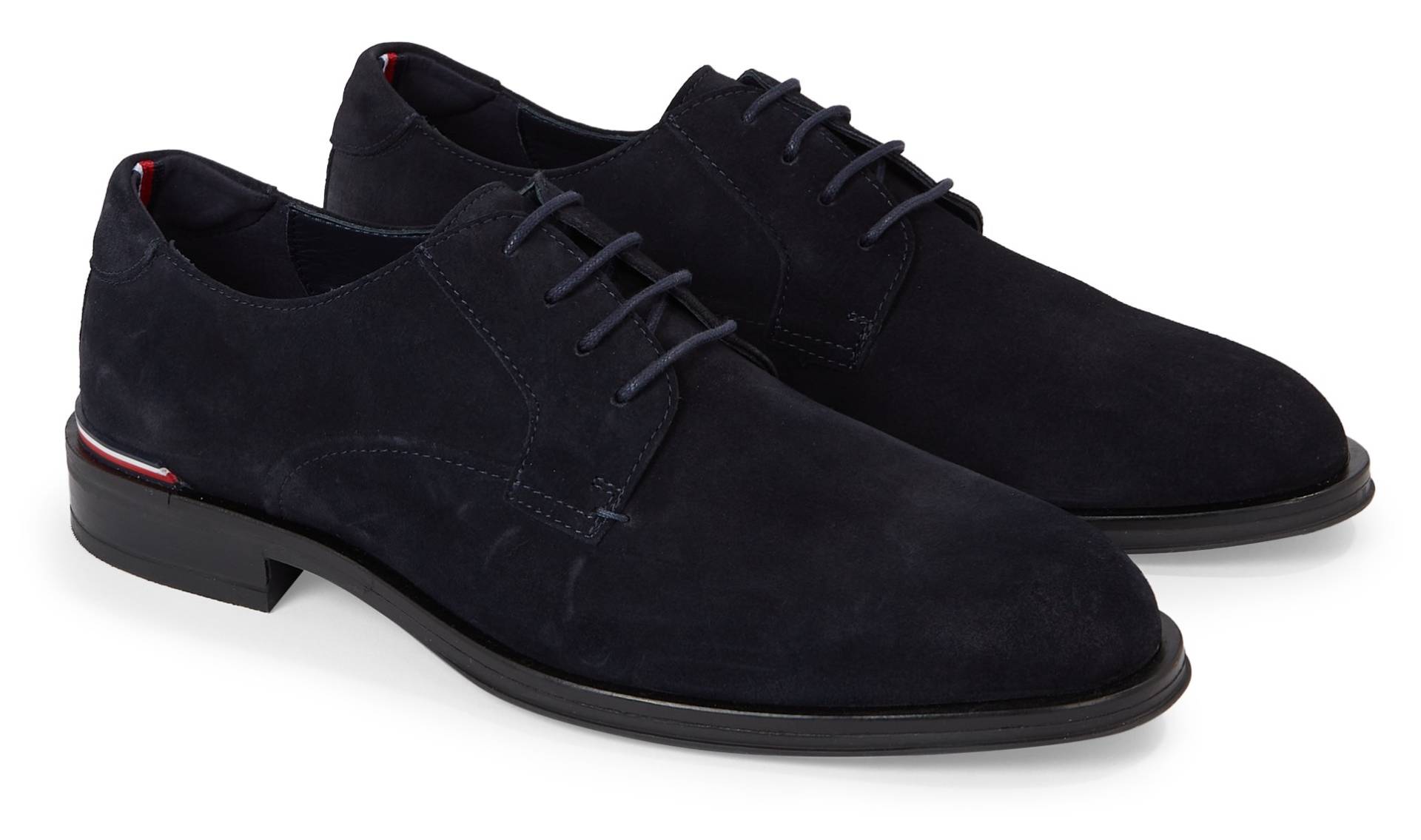 Tommy Hilfiger Schnürschuh »CORE RWB HILFIGER SUEDE SHOE«, mit kleinen Details, Freizeitschuh, Halbschuh, Schnürschuh von TOMMY HILFIGER