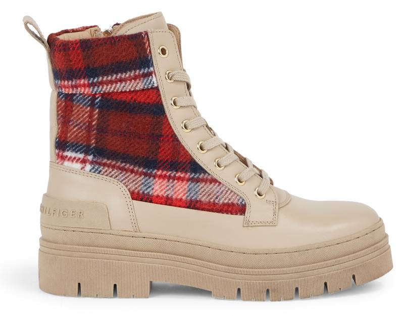 Tommy Hilfiger Schnürstiefelette »FEMININE TARTAN LACE UP BOOTIE«, mit coolem Karo-Muster von TOMMY HILFIGER