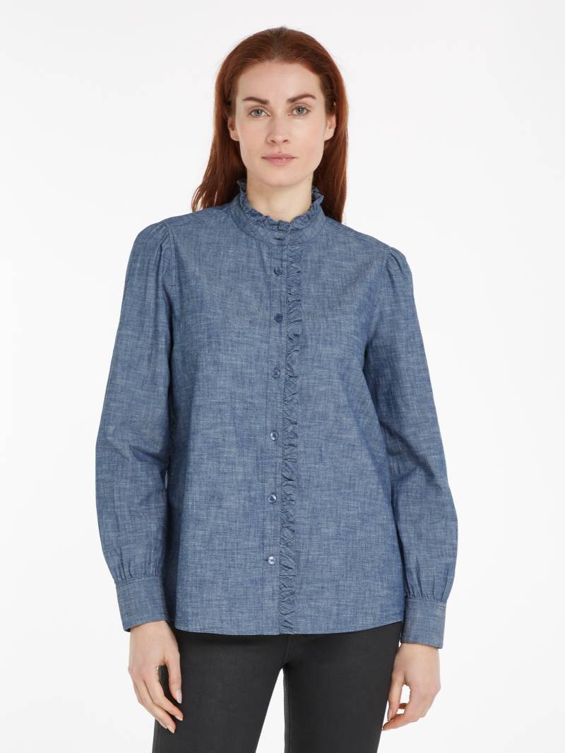 Tommy Hilfiger Shirtbluse »CHAMBRAY RUFFLE RELAXED SHIRT«, mit Rüsche, Cahmbray Qualität von TOMMY HILFIGER