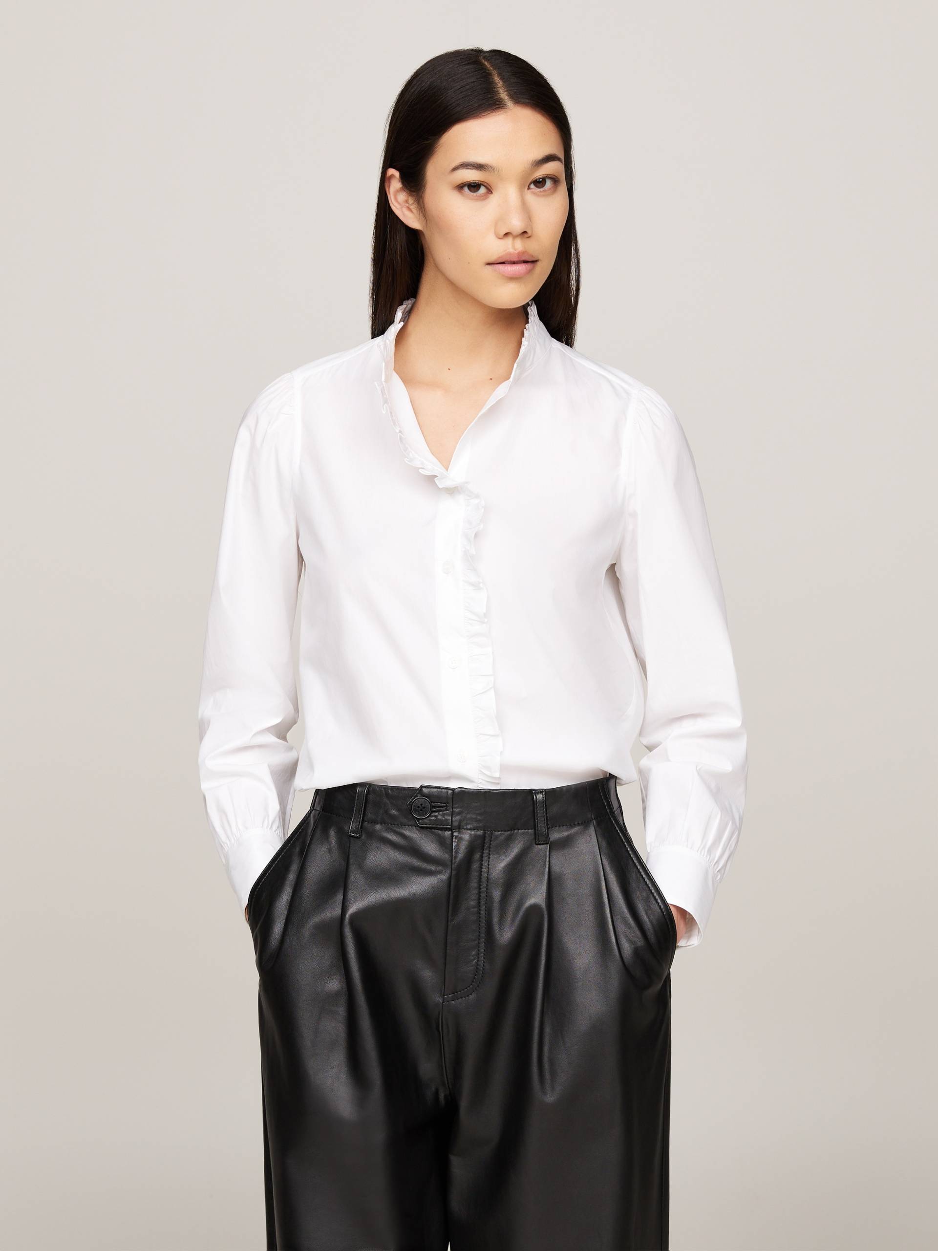 Tommy Hilfiger Shirtbluse »COTTON FRILL RELAXED SHIRT«, mit Rüschen Tommy Hilfiger Shirtbluse »COTTON FRILL RELAXED SHIRT«, mit Rüschen von TOMMY HILFIGER