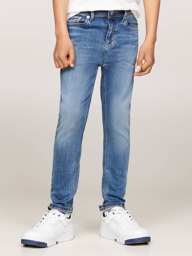 Tommy Hilfiger Skinny-fit-Jeans »SCANTON Y MID BLUE WASH DENIM«, Kinder bis 16 Jahre mit Logostickerei von TOMMY HILFIGER