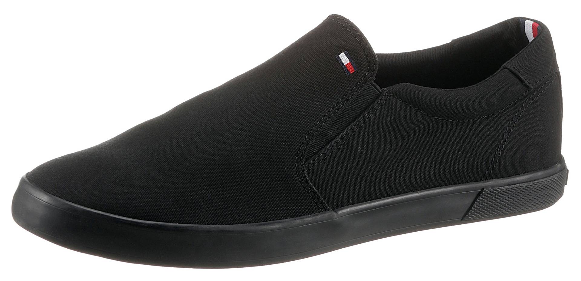 Tommy Hilfiger Slip-On Sneaker »ICONIC SLIP ON SNEAKER«, Slipper, Freizeitschuh, Halbschuh mit seitlichen Stretcheinsätzen von TOMMY HILFIGER